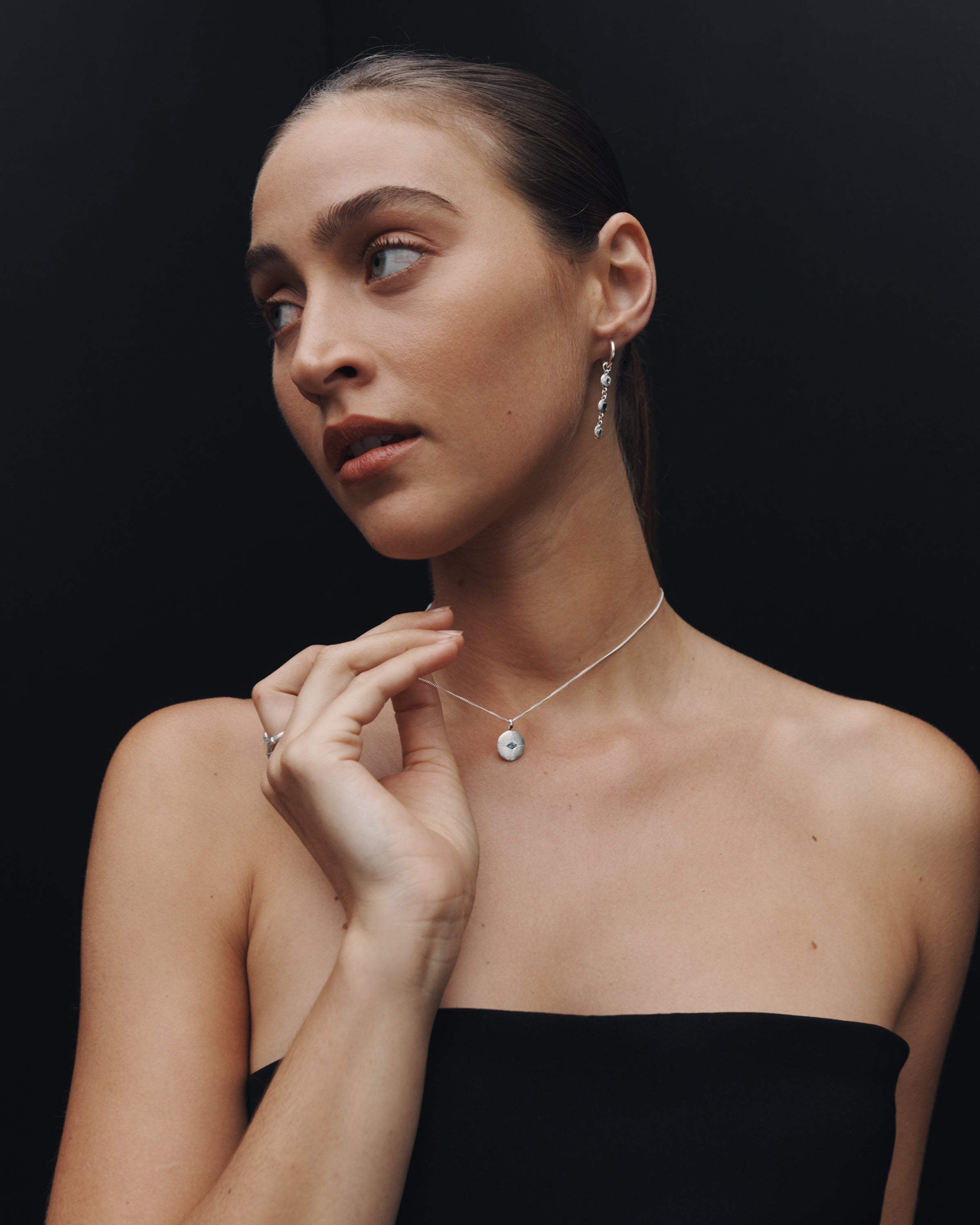 Temple of the Sun Mavi Eye Necklace Silver