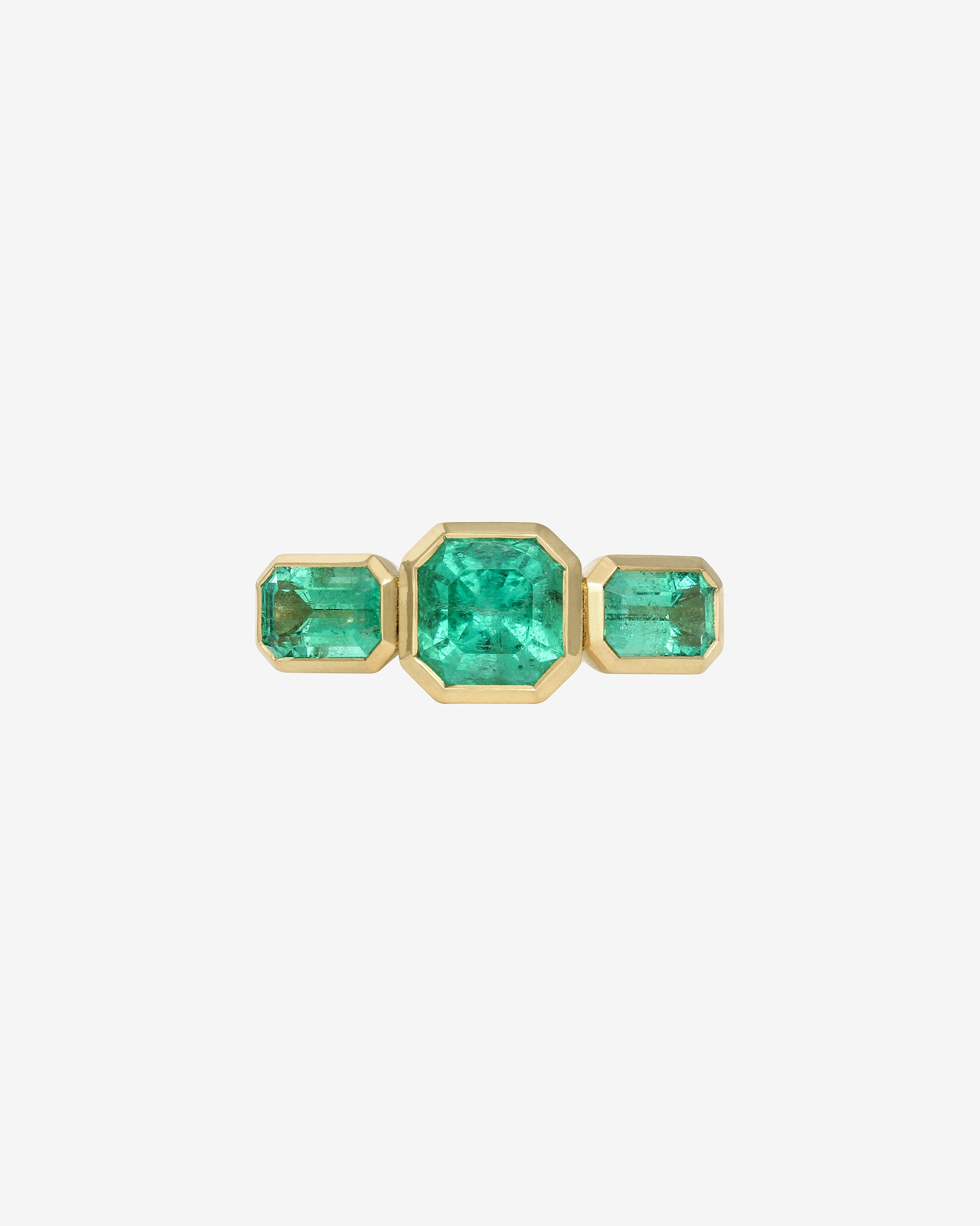 Temple of the Sun Paloma Trilogy Ring Emerald Solid Gold
