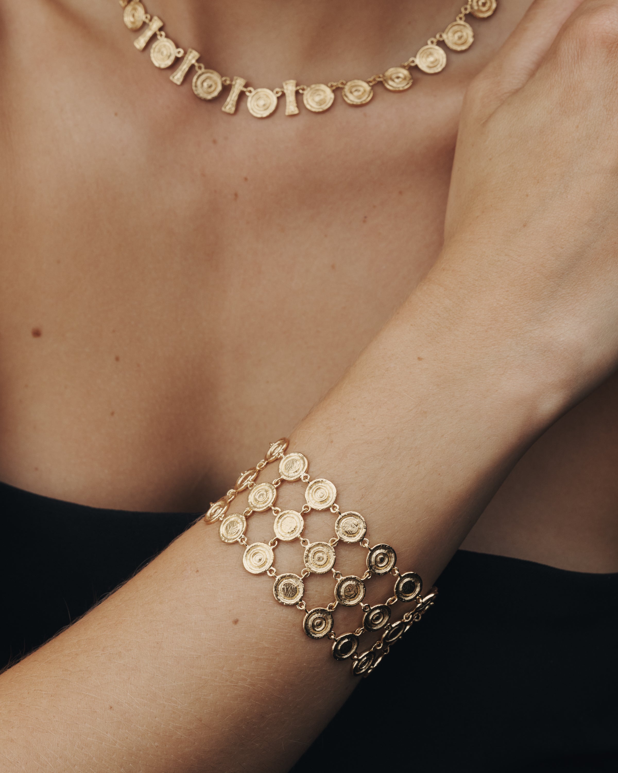 Temple of the Sun Reign Coin Bracelet Gold Vermeil