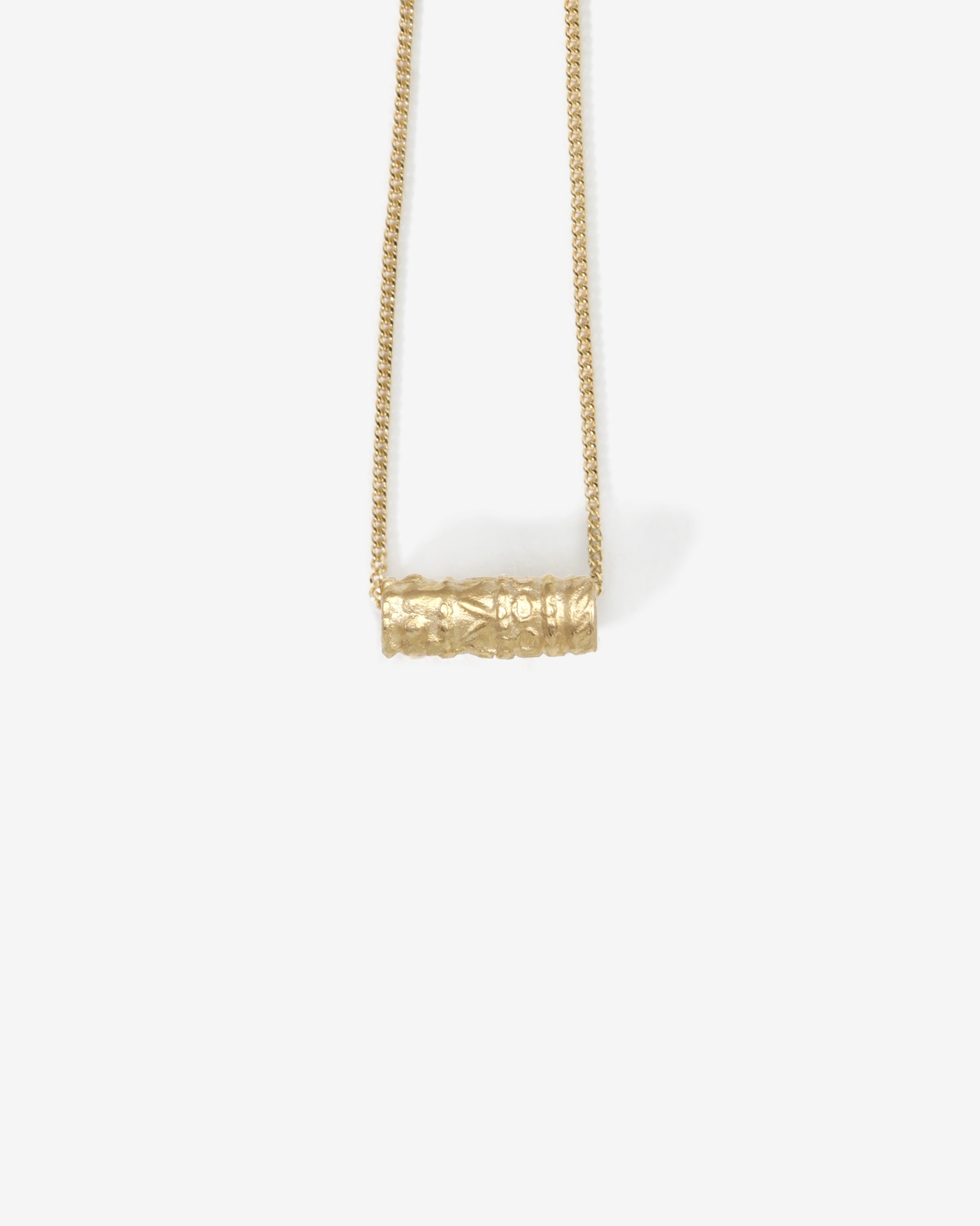 Temple of the Sun Relic Solitaire Bead Necklace Solid Gold