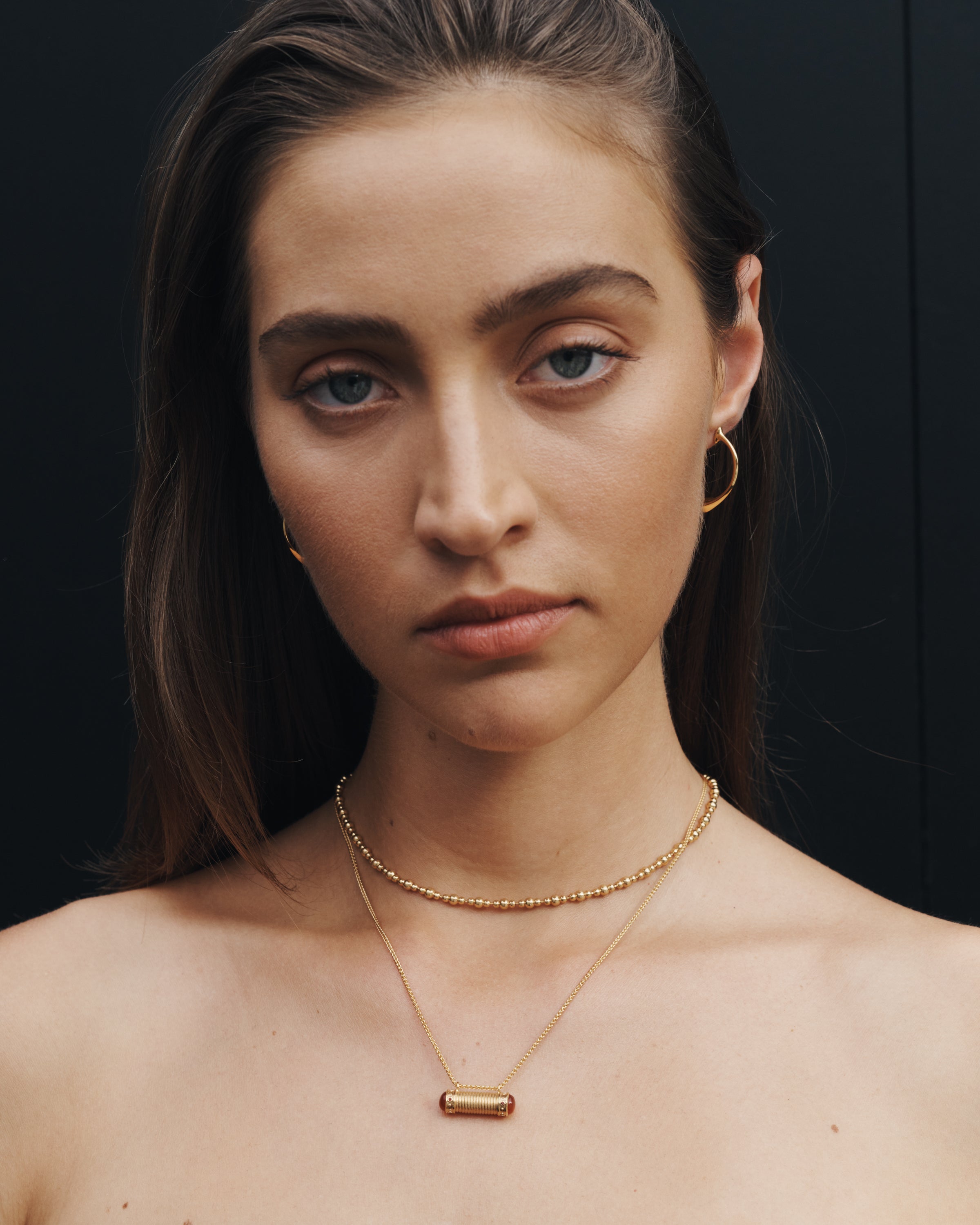 Temple of the Sun Sacred Scroll Necklace Gold Vermeil