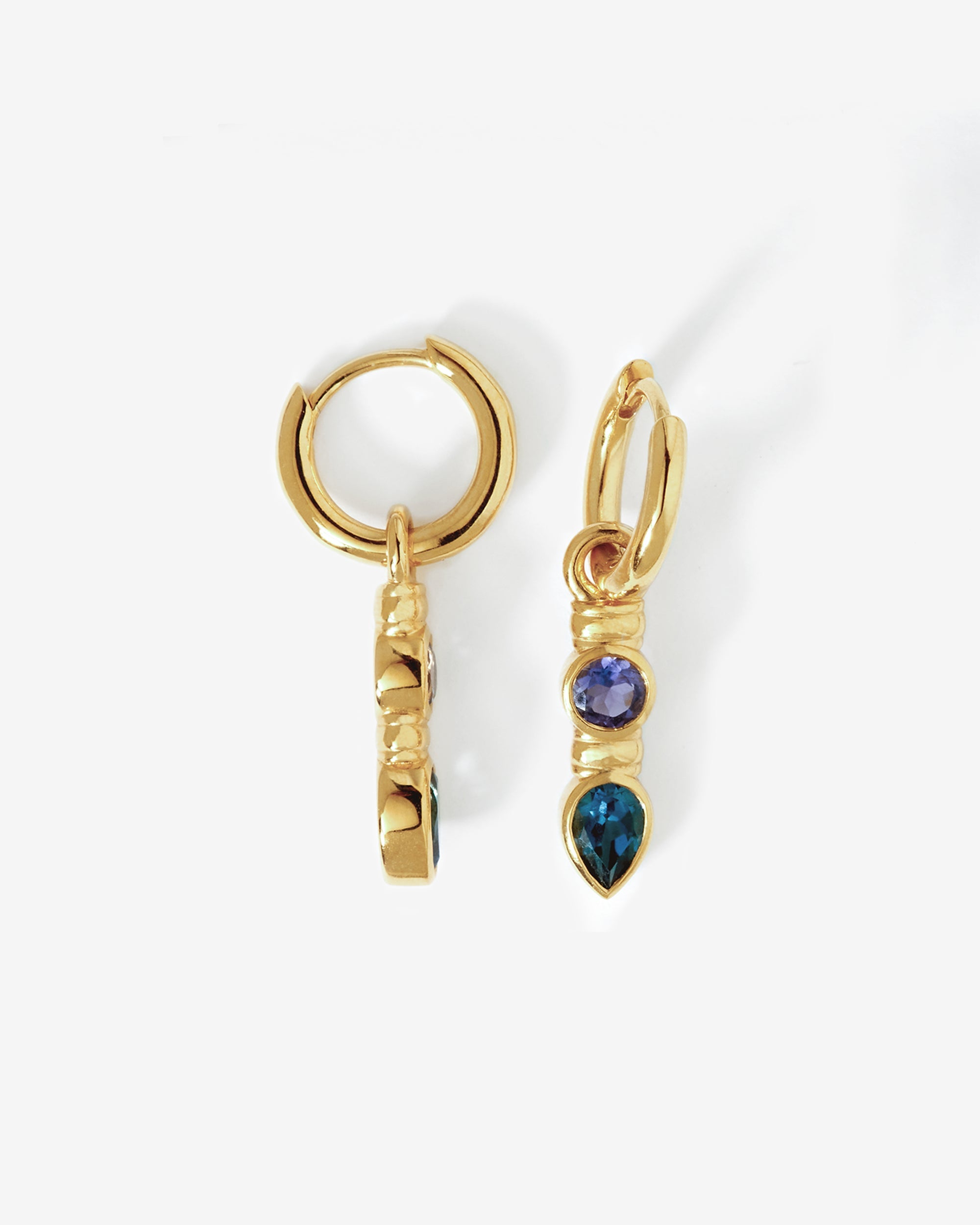 Teal Earrings Gold Vermeil