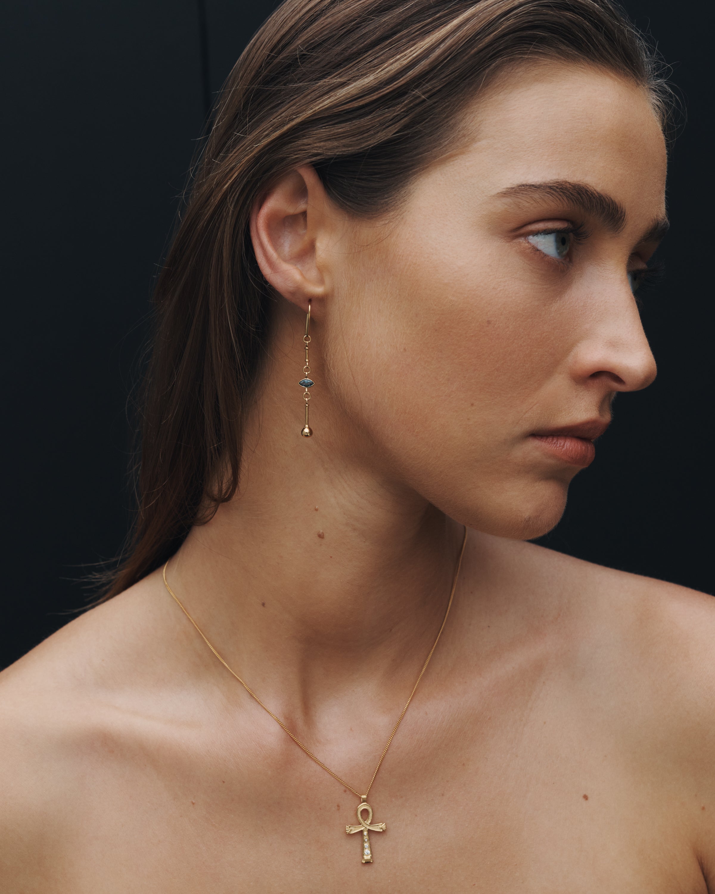 Temple of the Sun Ula Earrings Gold Vermeil