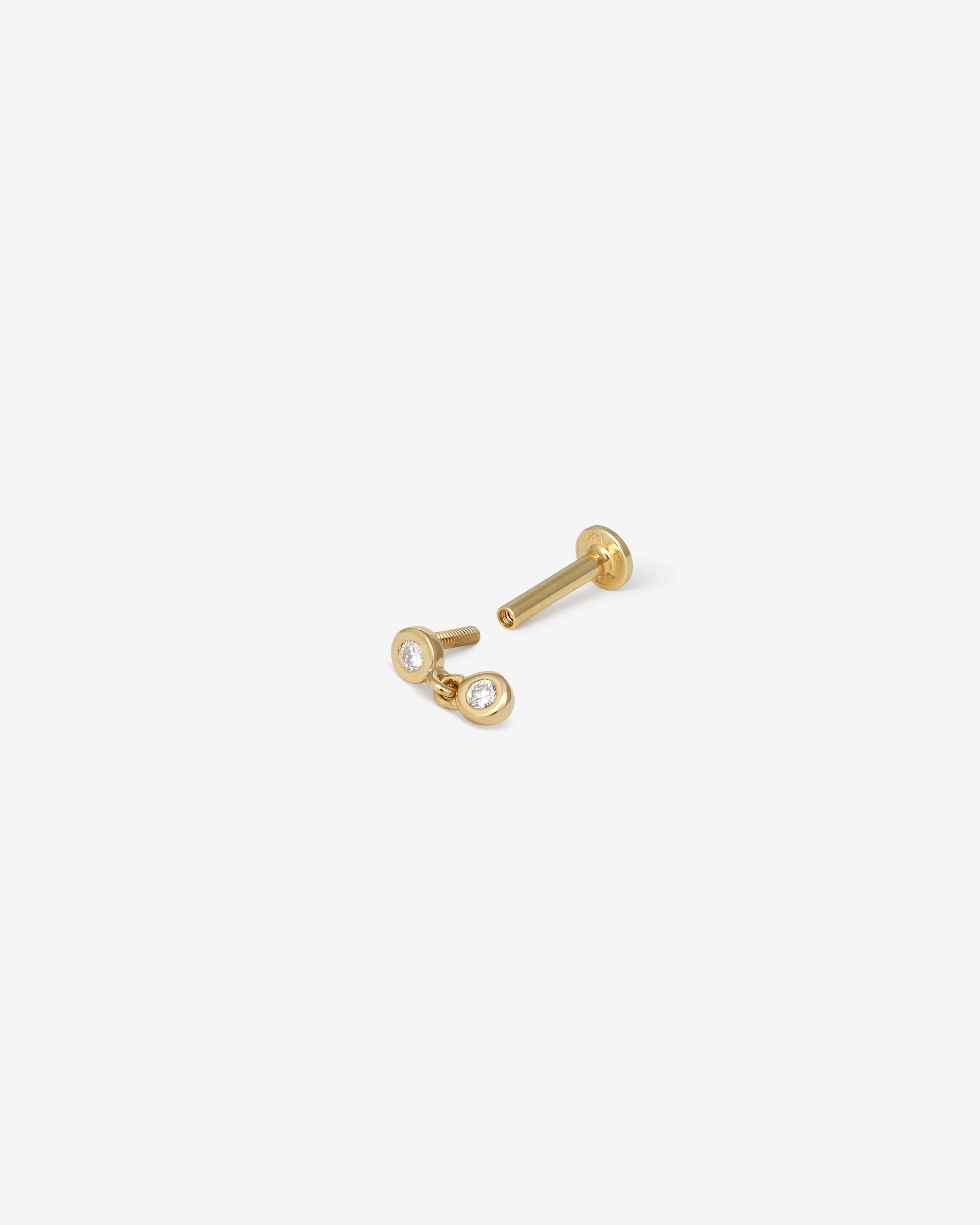 Vesper Drop Single Cartilage Earring Diamond Solid Gold
