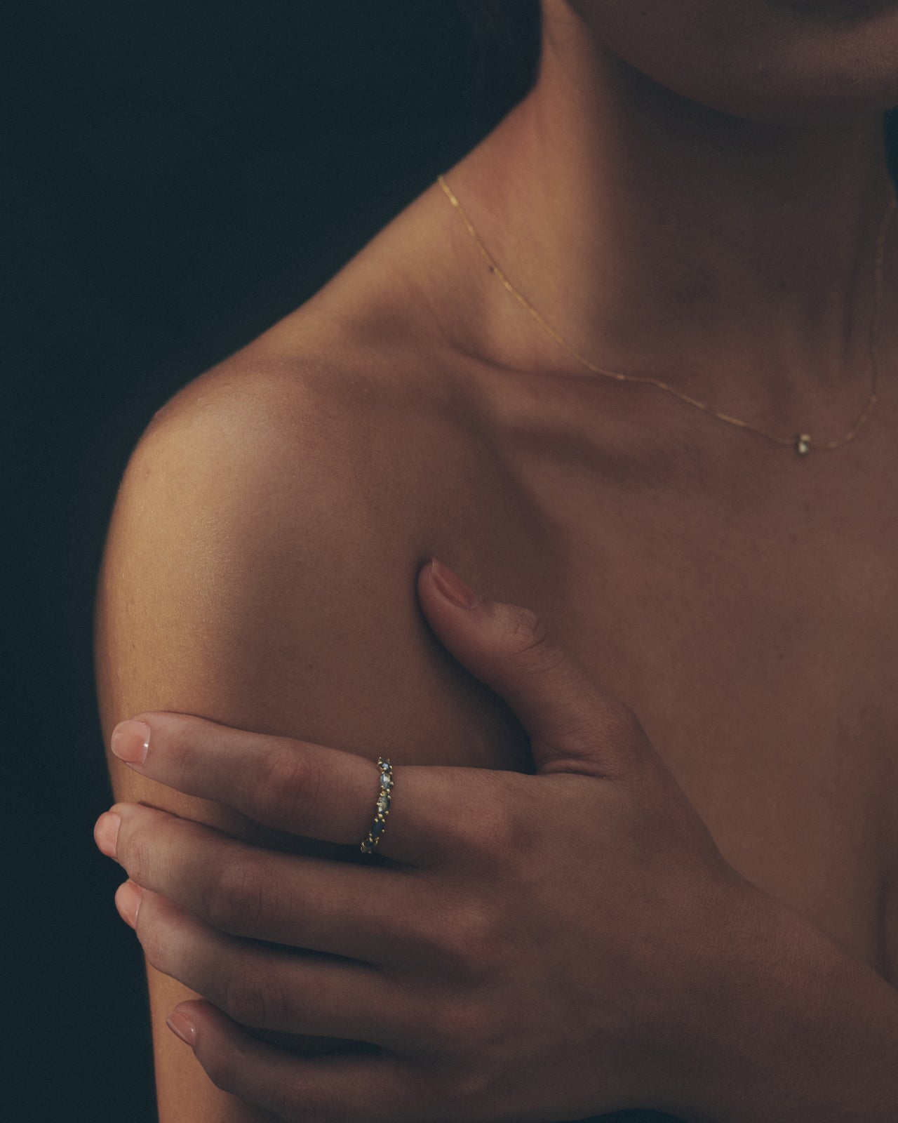 Love Knot Ring Salt and Pepper Diamond Solid Gold