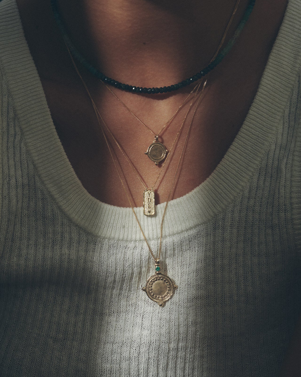 Bespoke Cartouche Initial Necklace Solid Gold