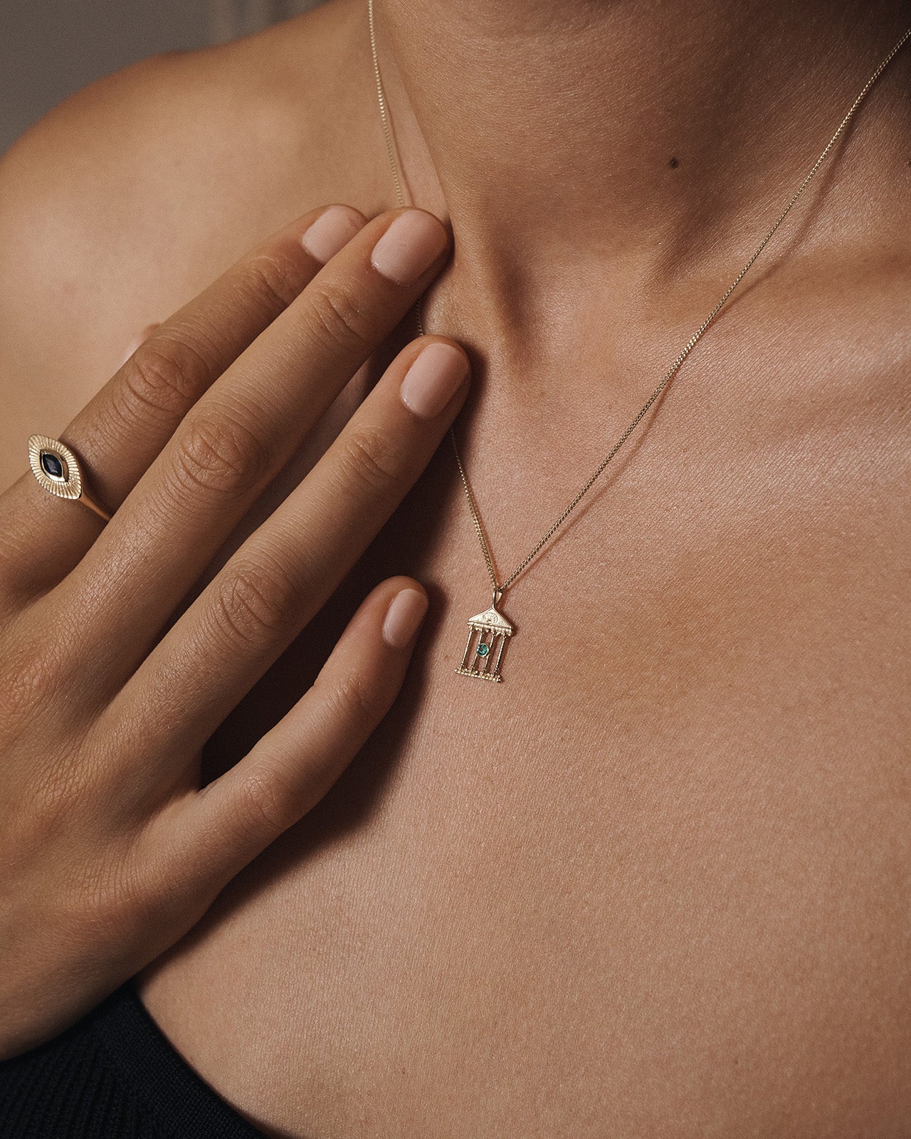 Temple of the Sun Temple of Venus Necklace Solid Gold