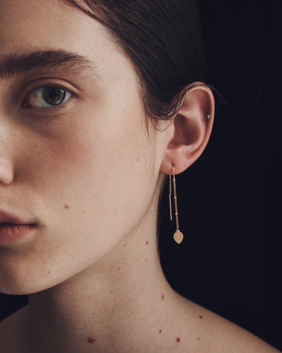 Hanging Lotus Earrings Gold Vermeil