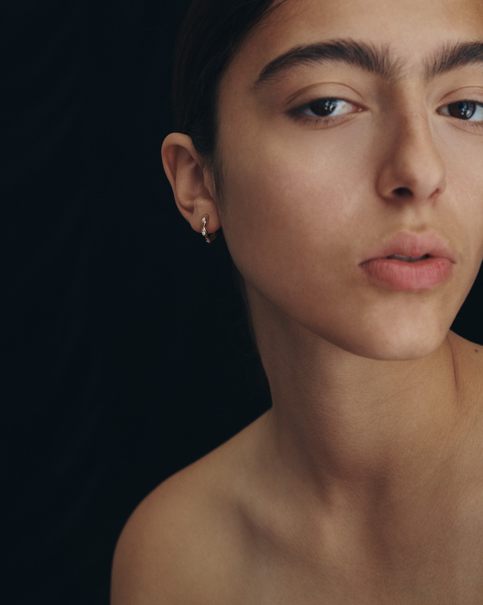 Kassandra Huggie Earrings Diamond Solid Gold