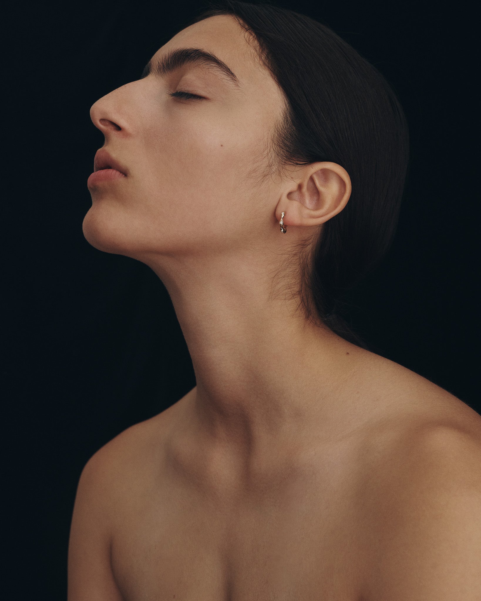 Kassandra Huggie Earrings Diamond Solid Gold