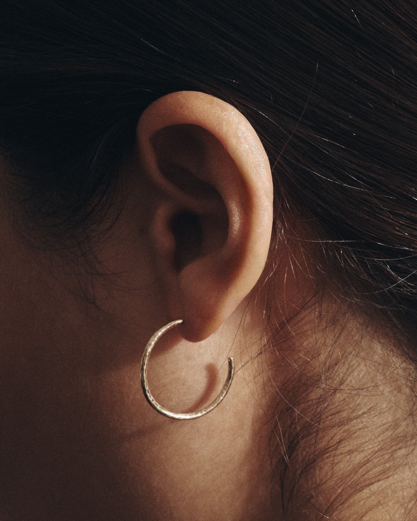Relic Hoop Earrings Solid Gold