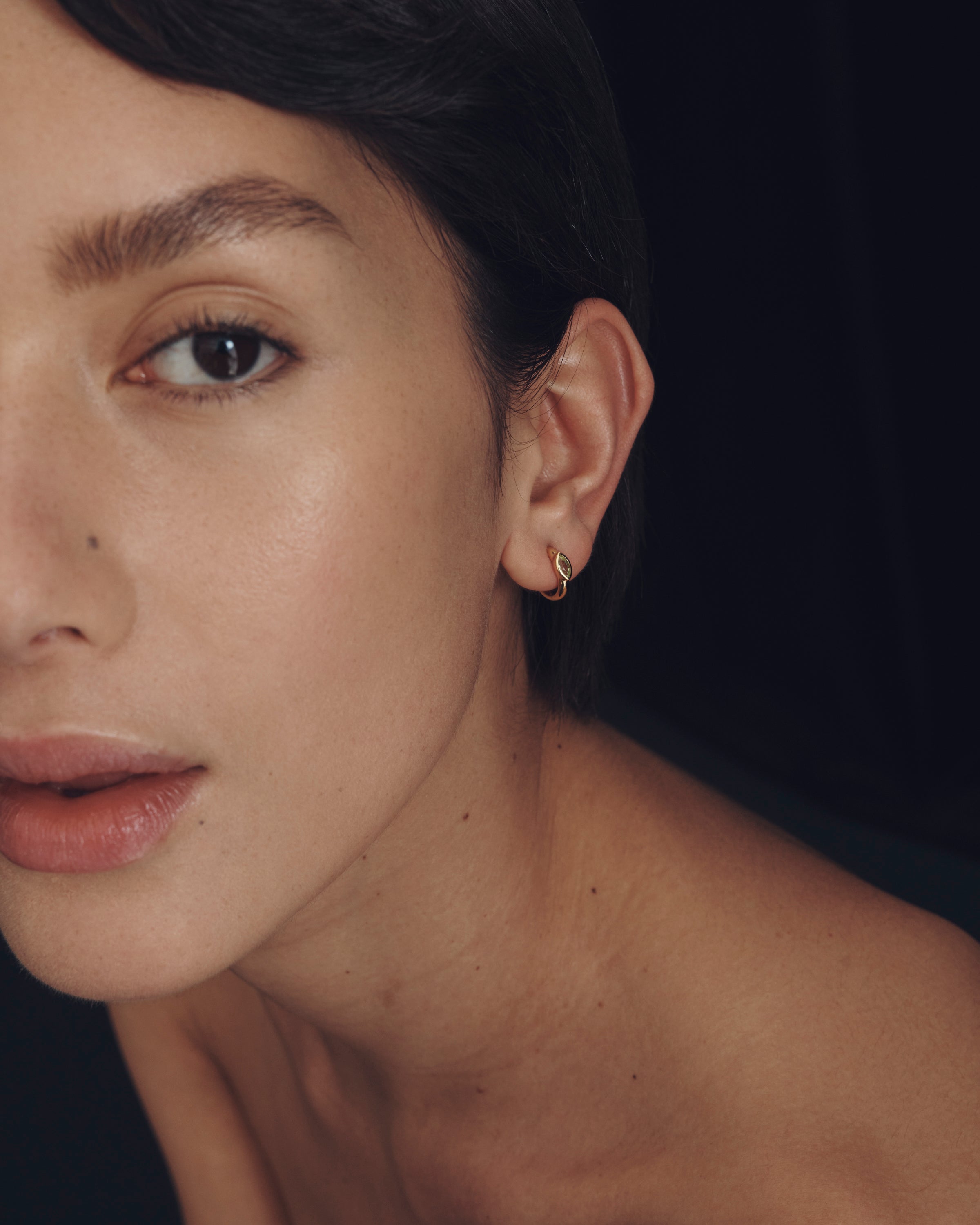 Chrysalis Earrings Peridot Gold Vermeil