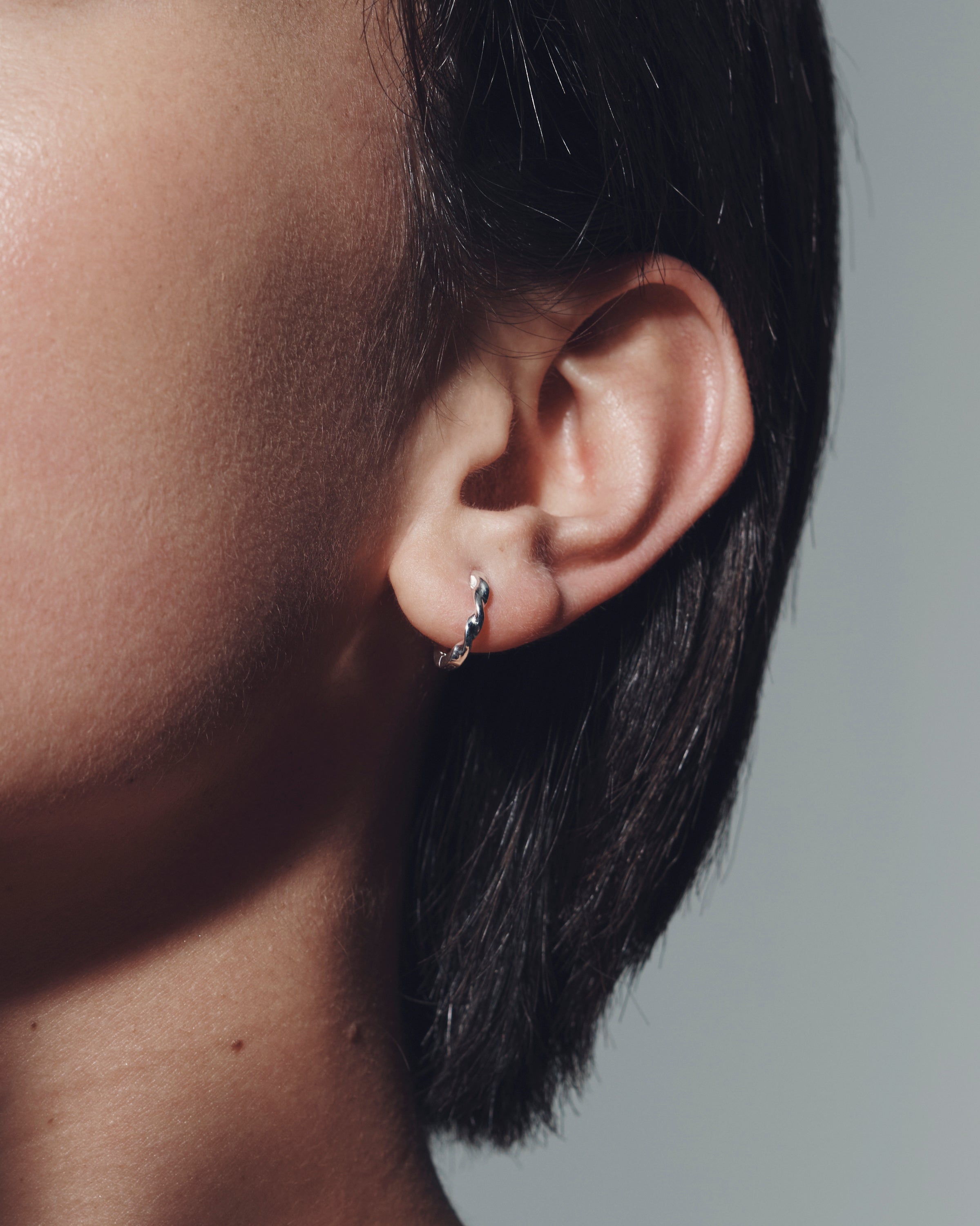 Helix Huggie Earrings Silver