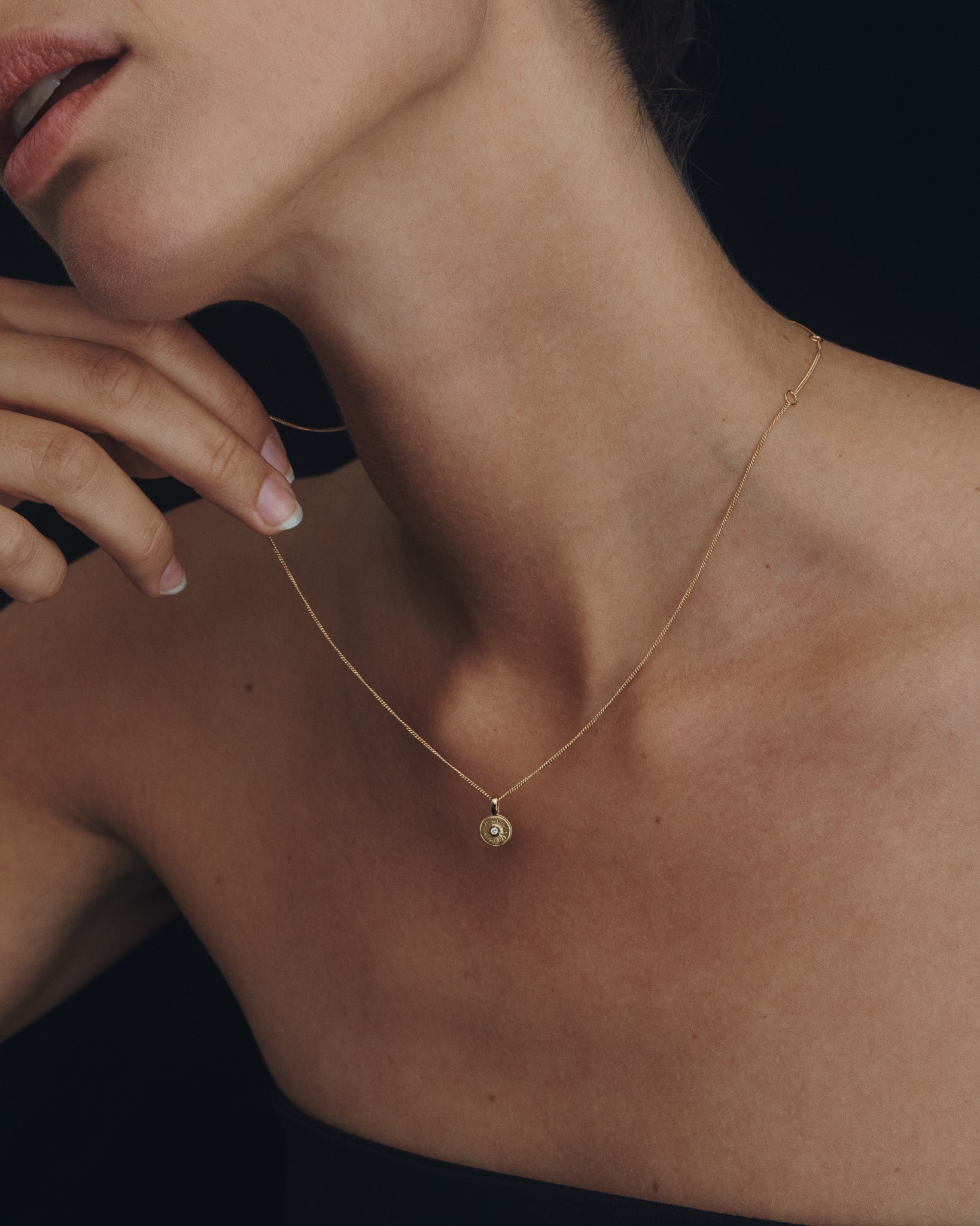 Mina Necklace Diamond Gold Vermeil