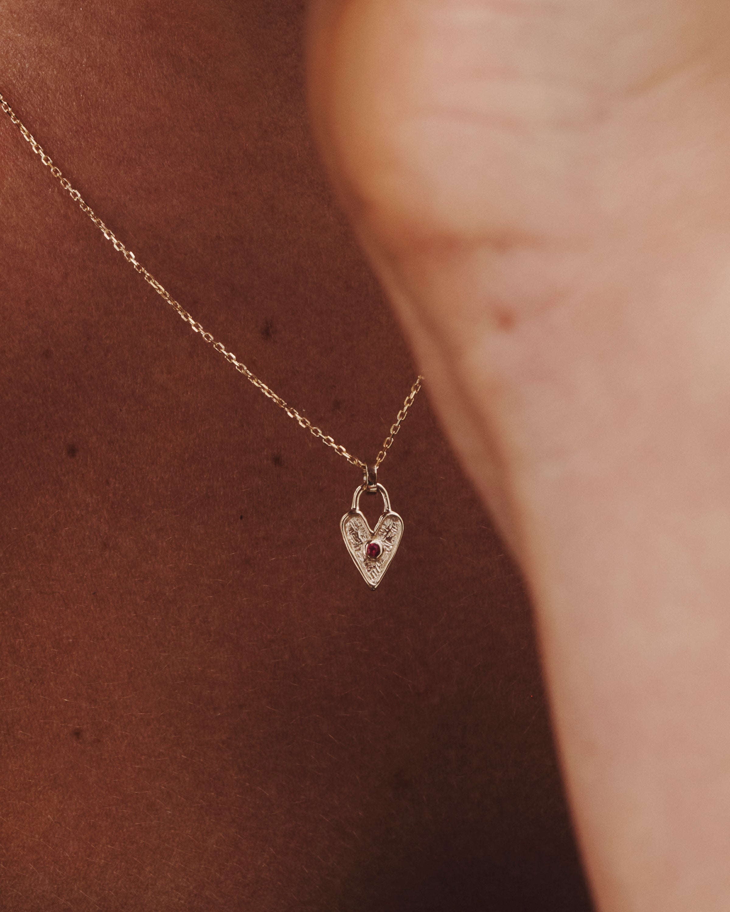 Amore Necklace Ruby Solid Gold