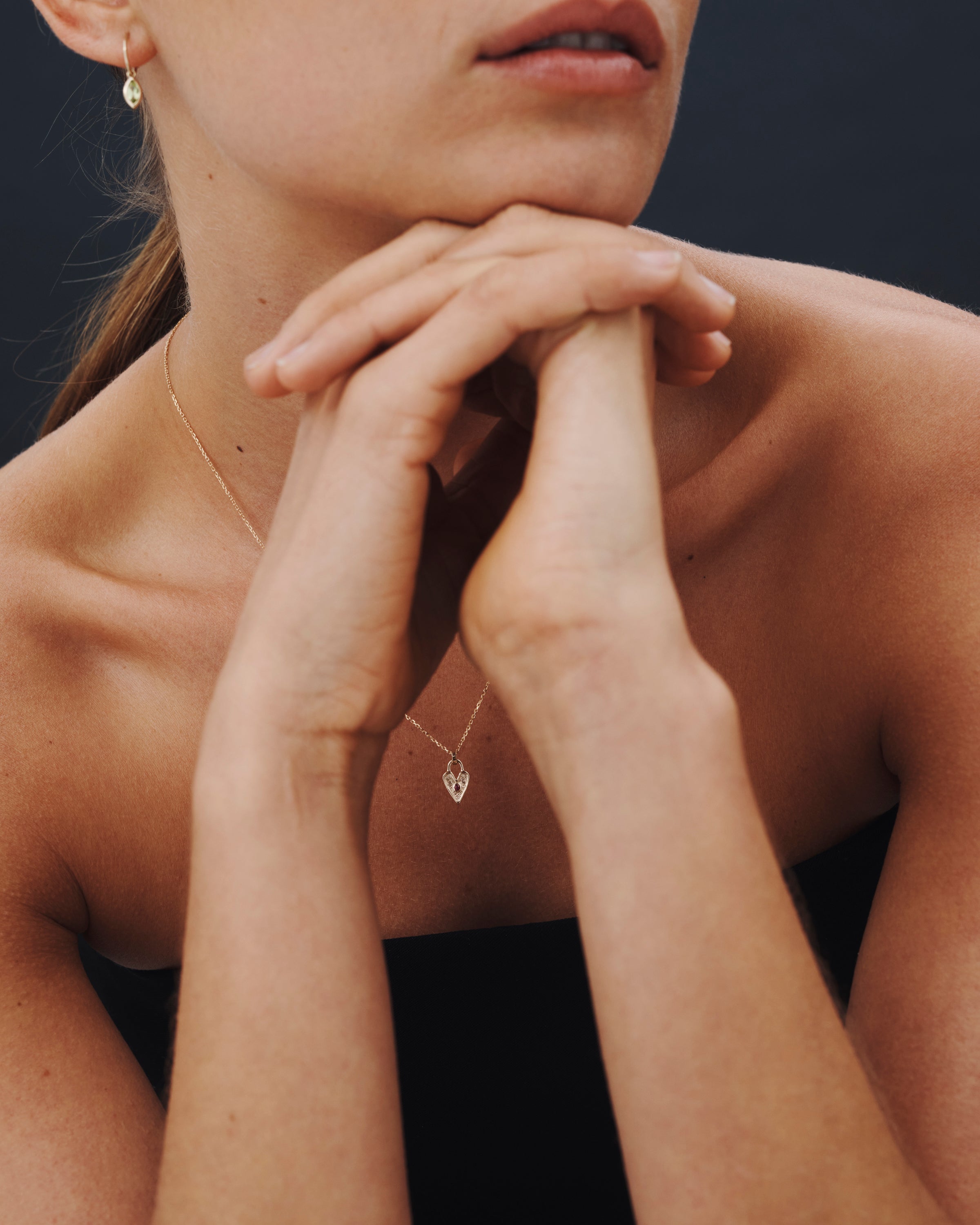 Amore Necklace Ruby Solid Gold