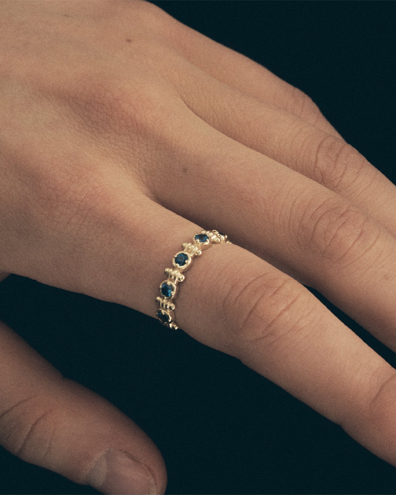 Asteria Eternity Ring Sapphire Solid Gold