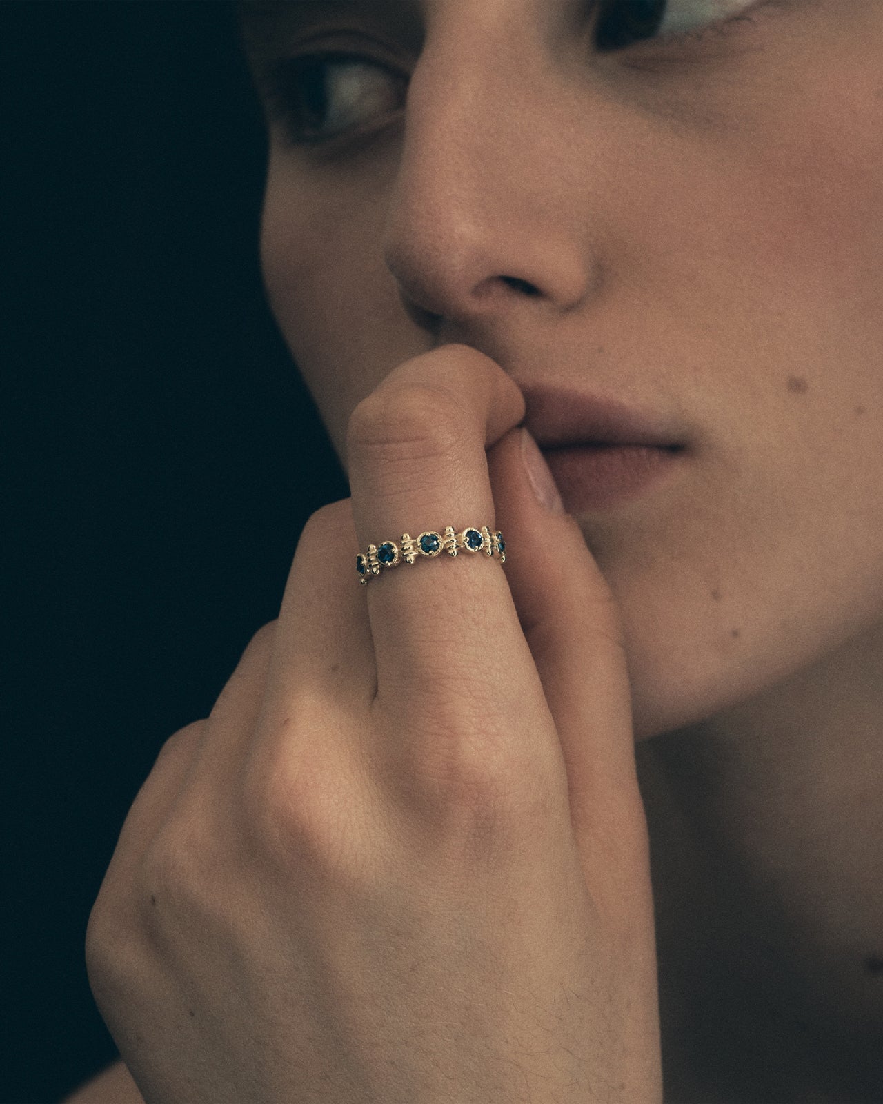 Asteria Eternity Ring Sapphire Solid Gold