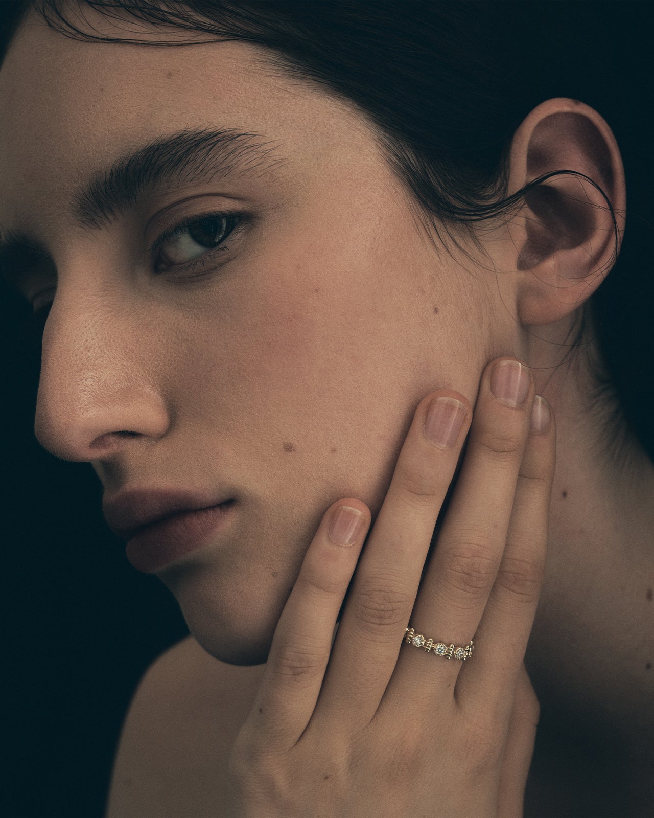 Asteria Half Eternity Ring Diamond Solid Gold