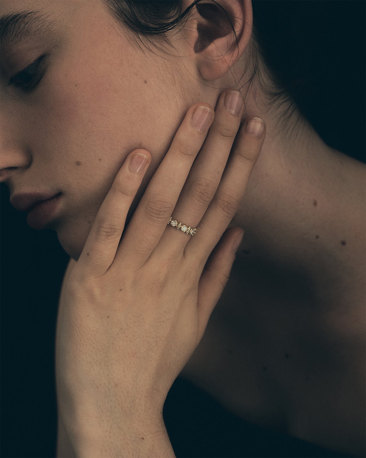 Asteria Half Eternity Ring Diamond Solid Gold