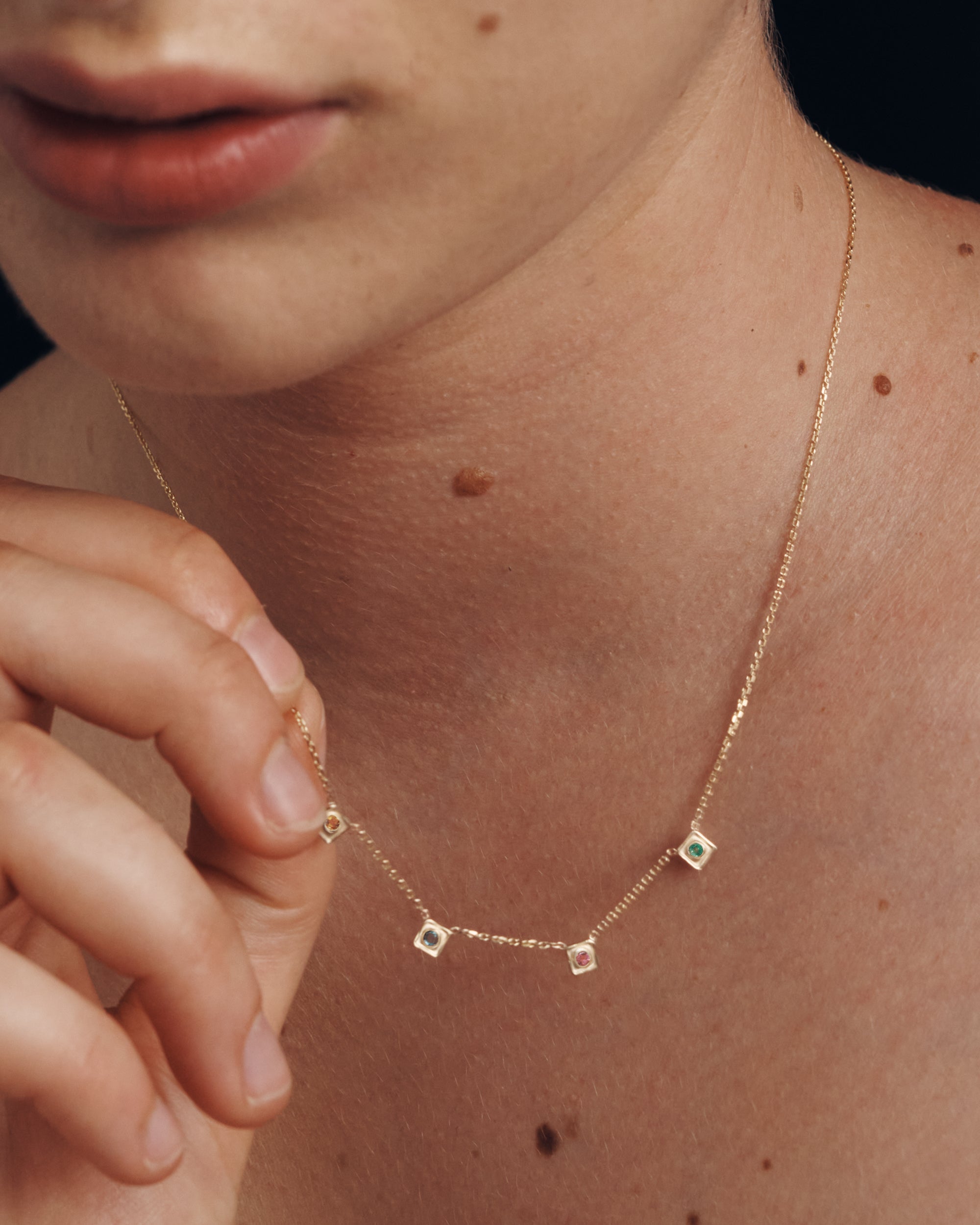 Florence Birthstone Necklace 14K Solid Gold