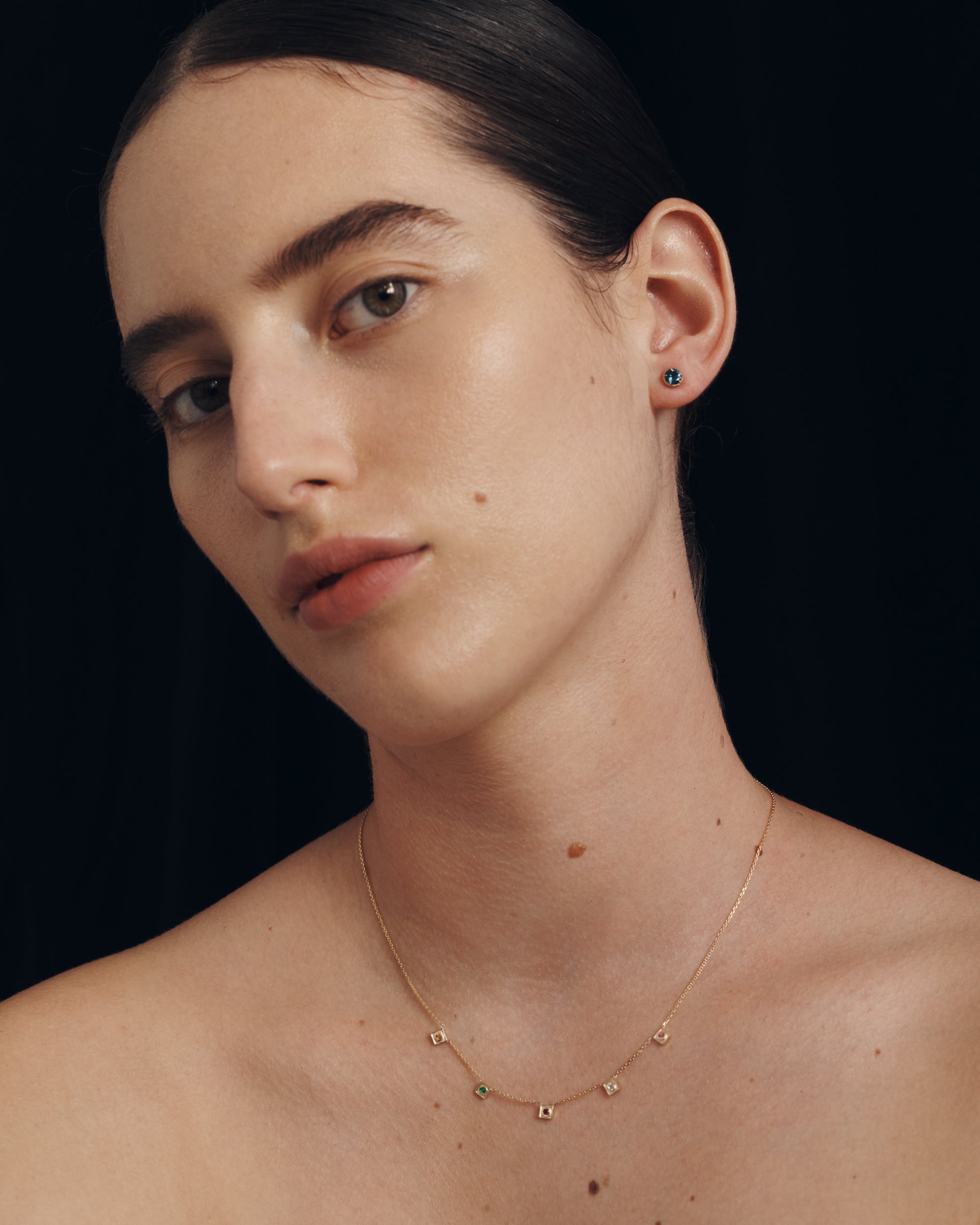 Florence Birthstone Necklace 14K Solid Gold