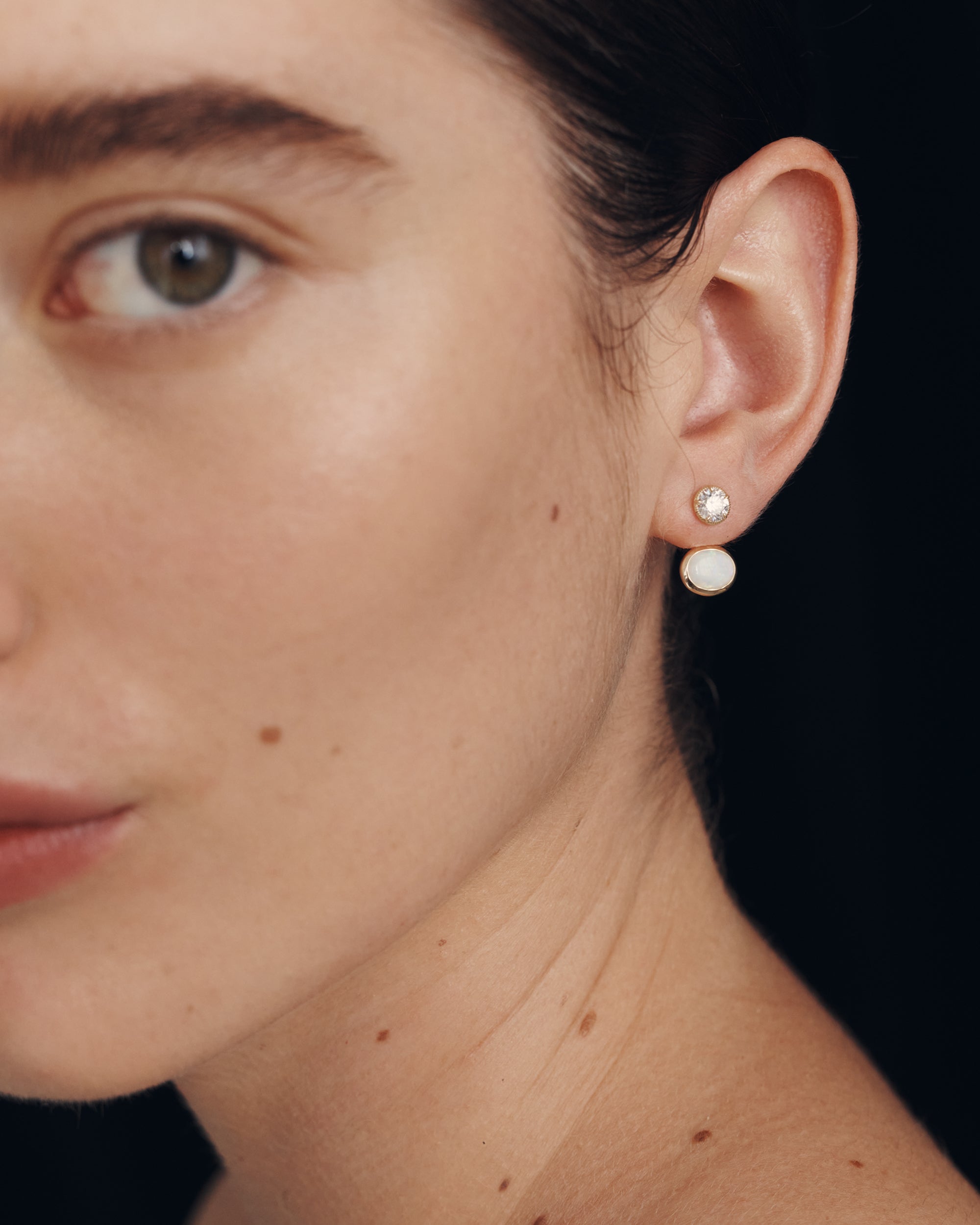 Orbit Opal Ear Jacket Solid Gold