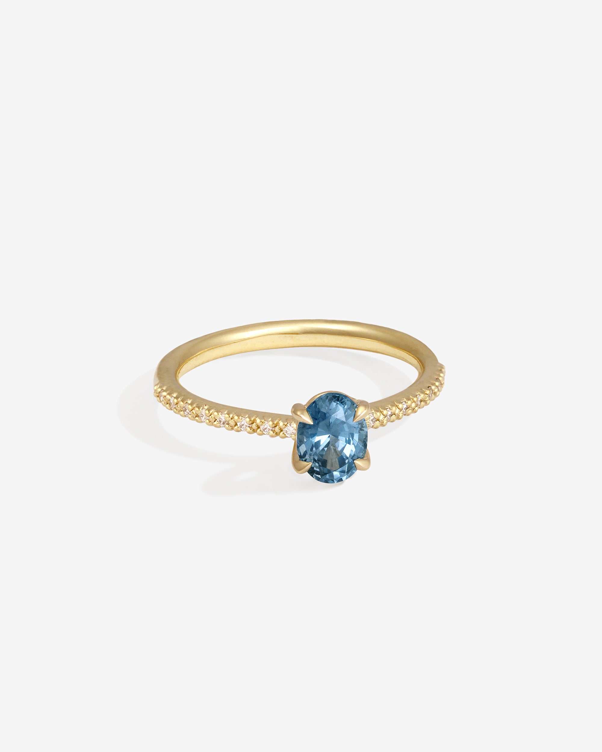Adama Oval Ring 0.89ct Blue Spinel Diamond Solid Gold