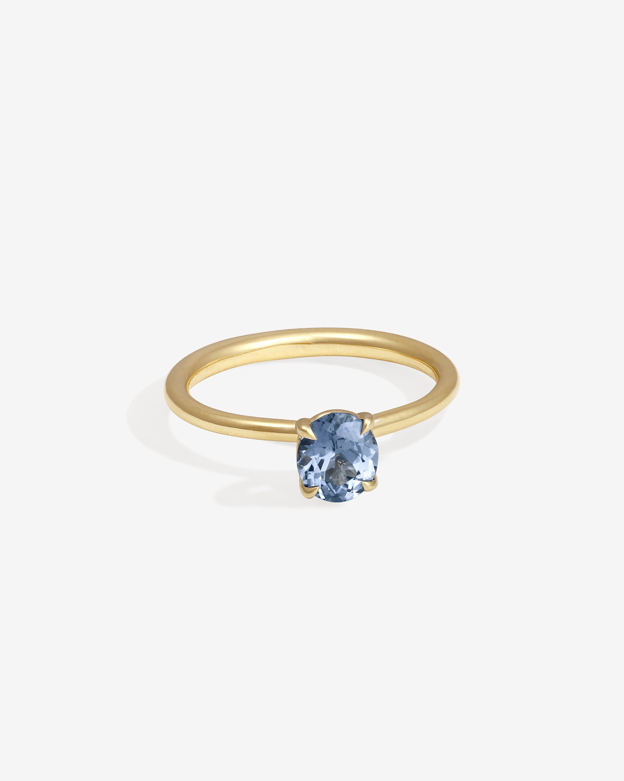Adama Oval Ring Solitaire 0.9ct Blue Spinel Solid Gold
