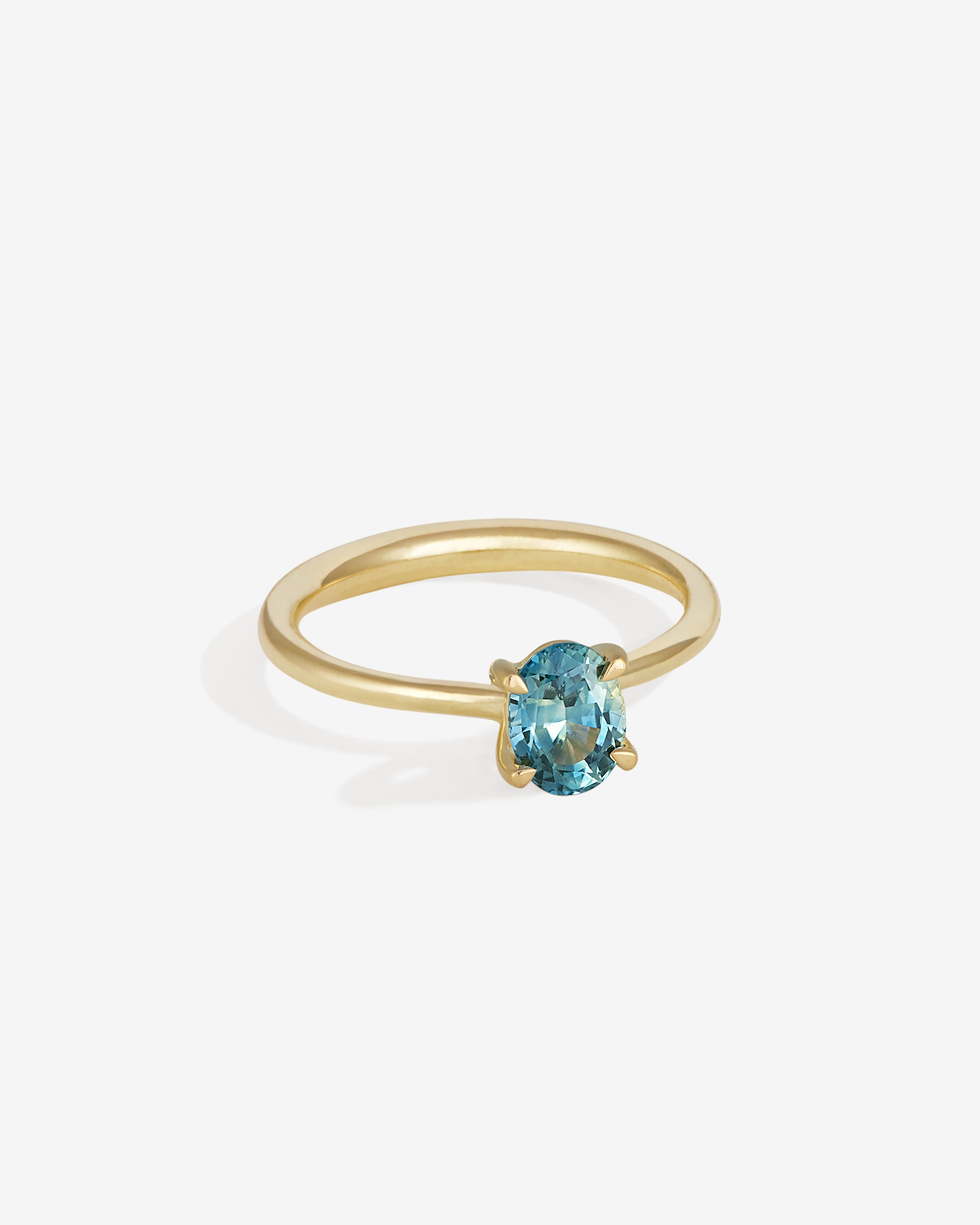 Adama Oval Ring Solitaire Blue Sapphire Solid Gold