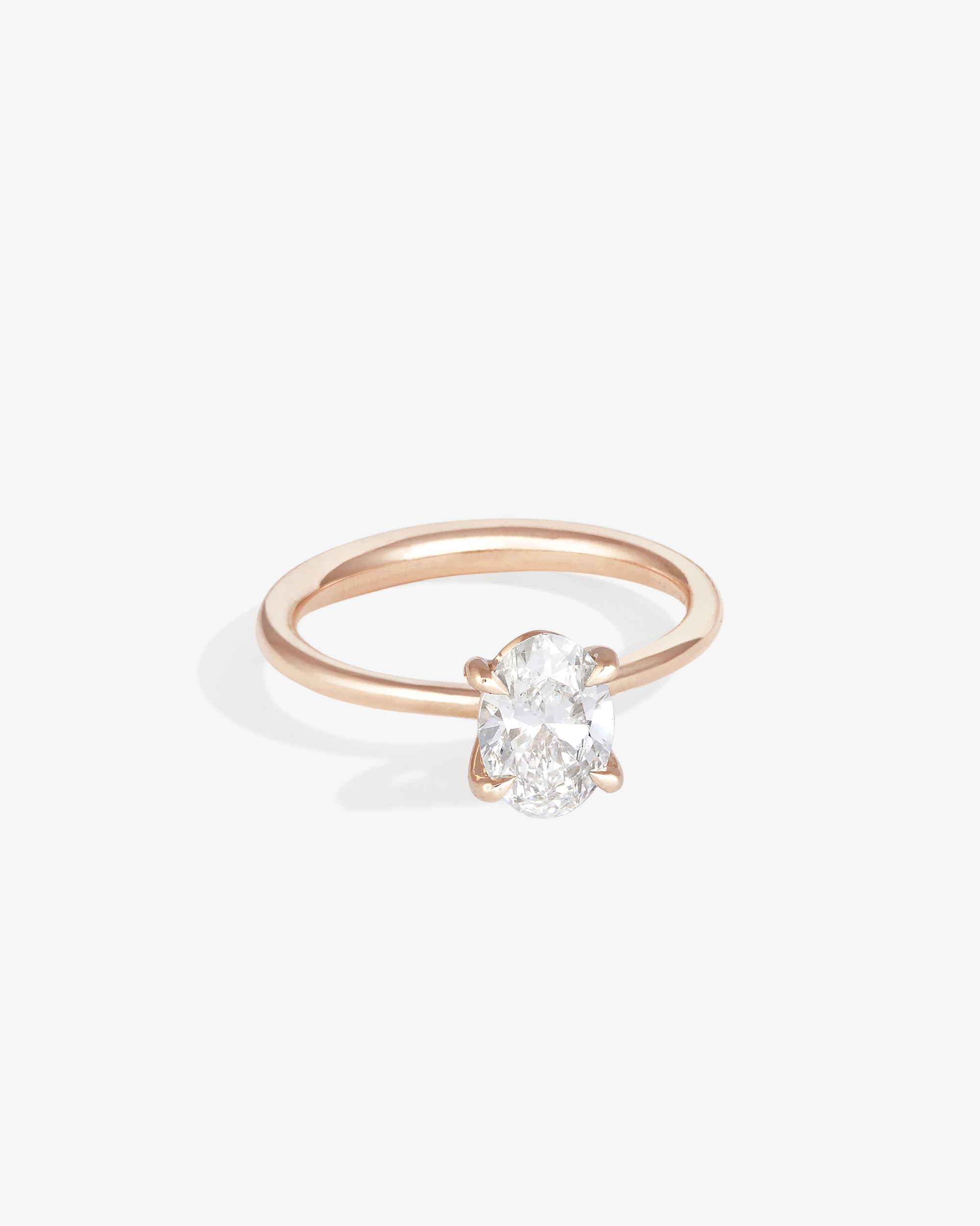 Adama Oval Ring Solitaire Diamond Rose Gold