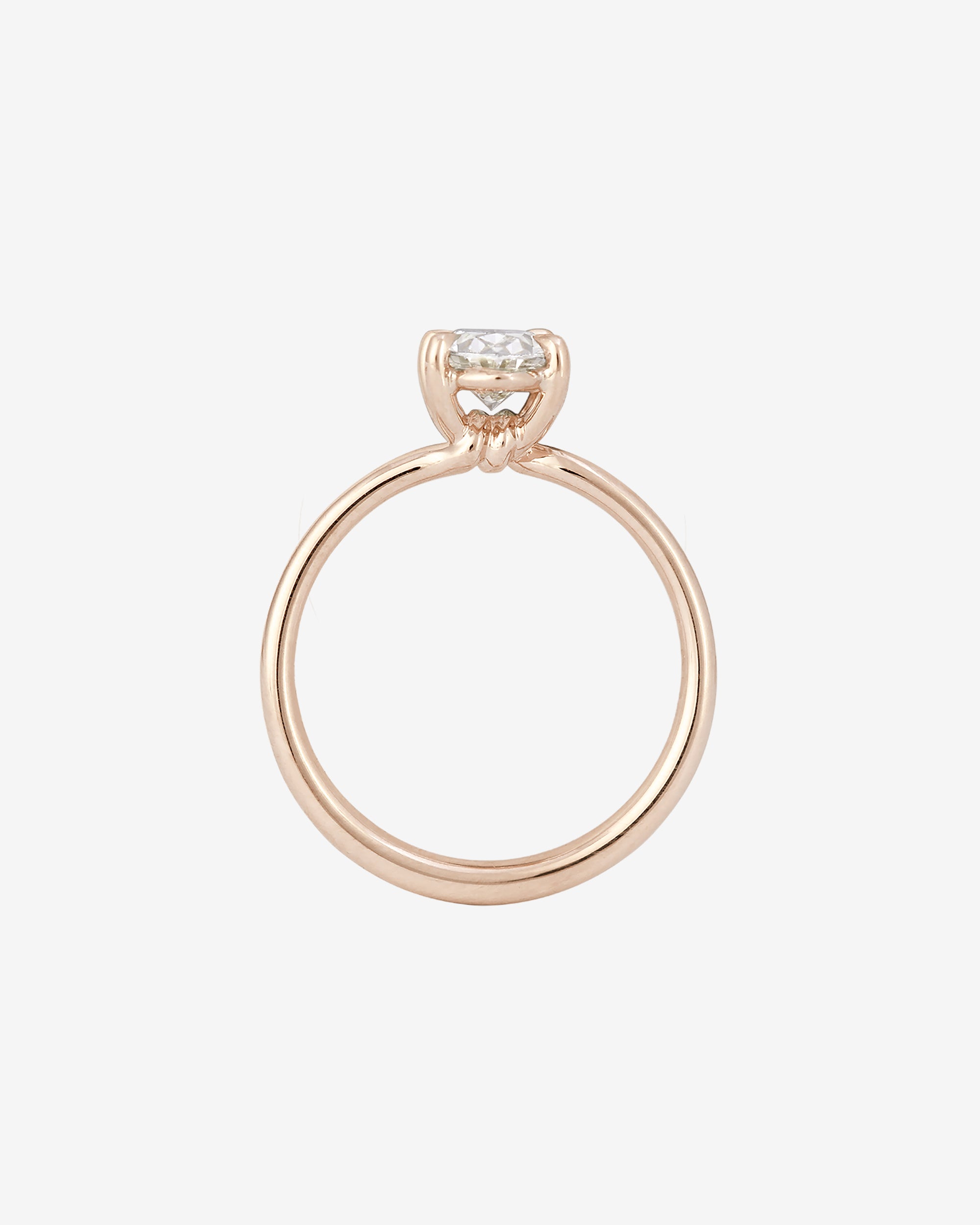 Adama Oval Ring Solitaire Diamond Rose Gold