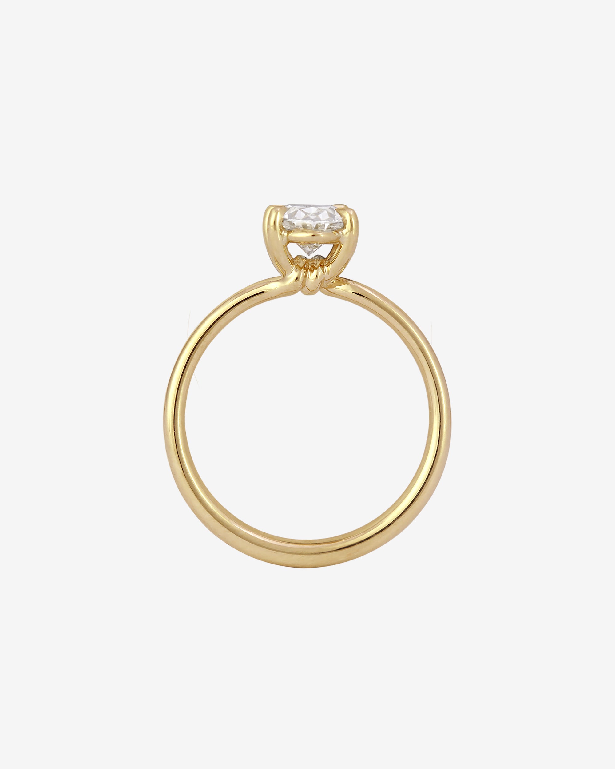 Adama Oval Ring Solitaire Diamond Solid Gold