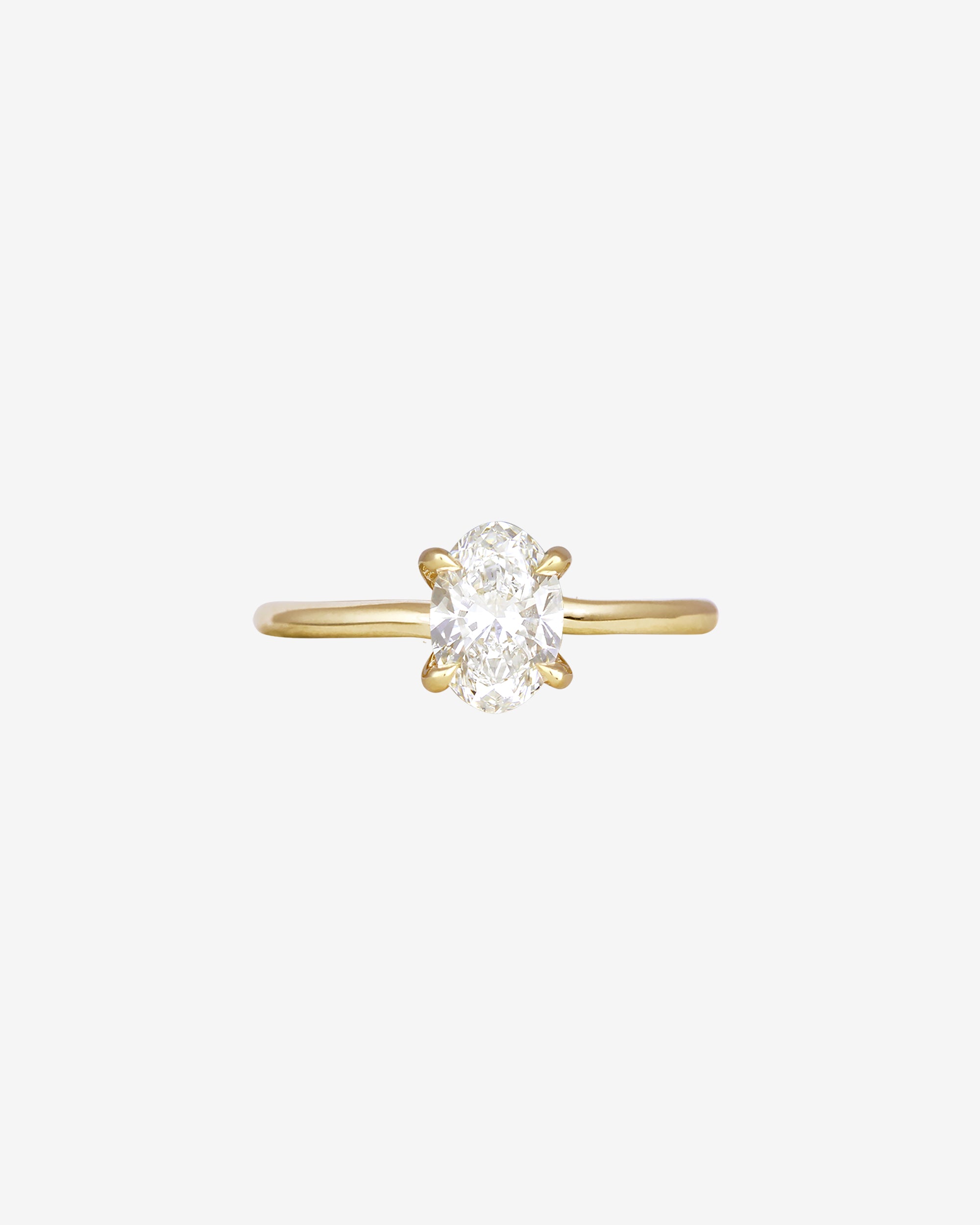 Adama Oval Ring Solitaire Diamond Solid Gold