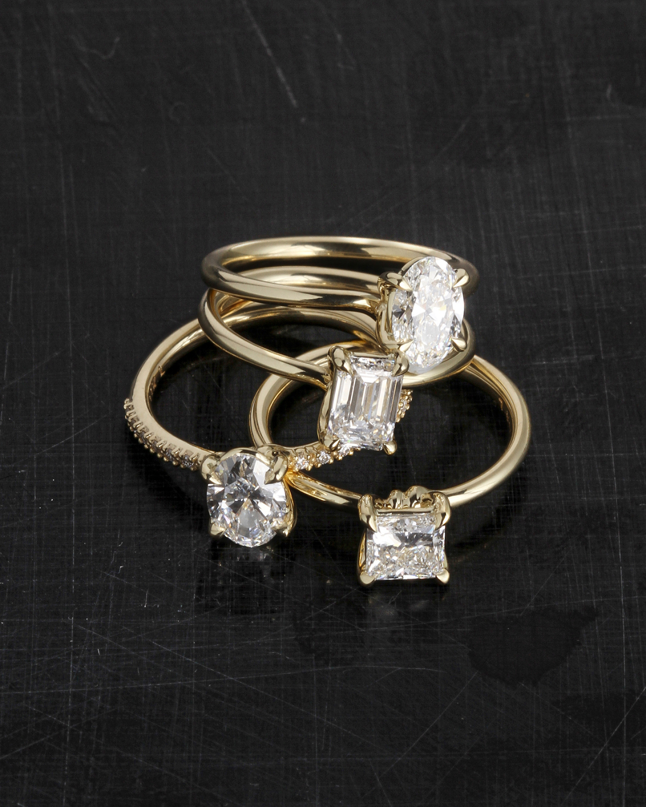 Adama Oval Ring Solitaire Diamond Solid Gold