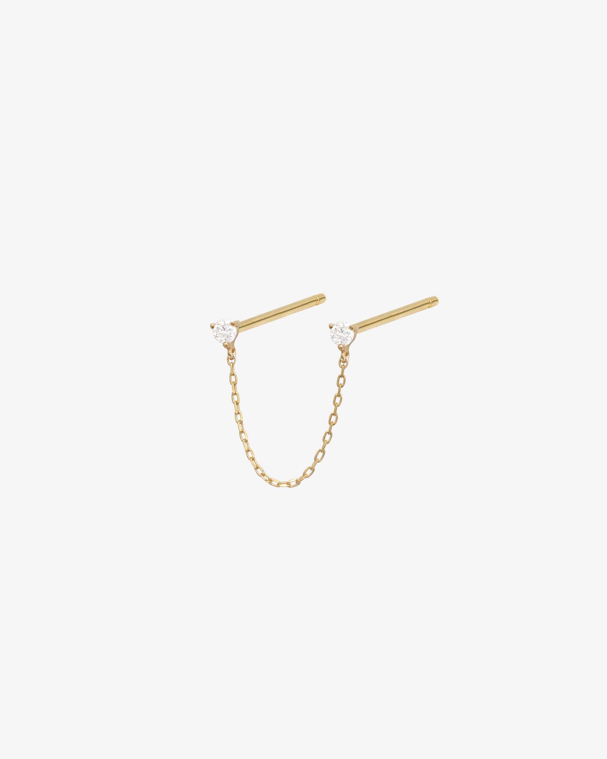 Aliza Chain Single Stud Diamond Solid Gold