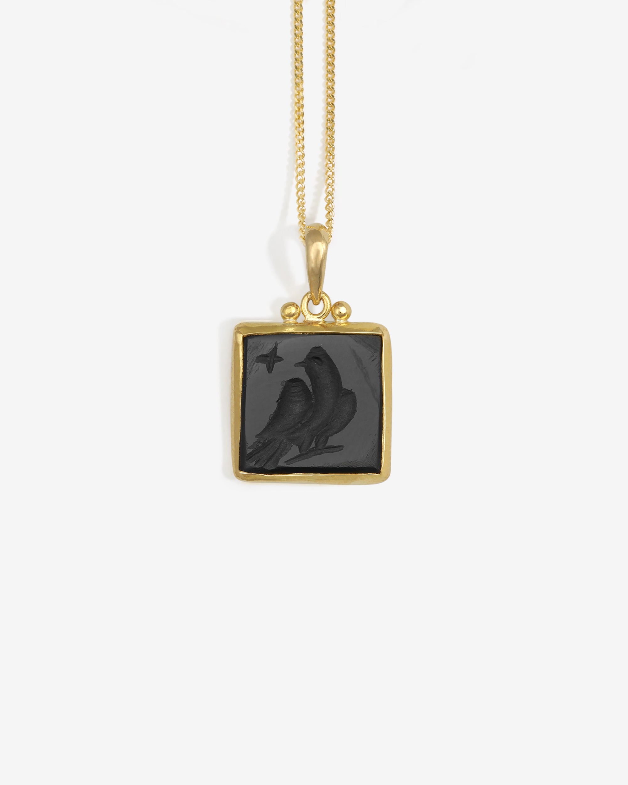 Anu Eagle Necklace Onyx Solid Gold