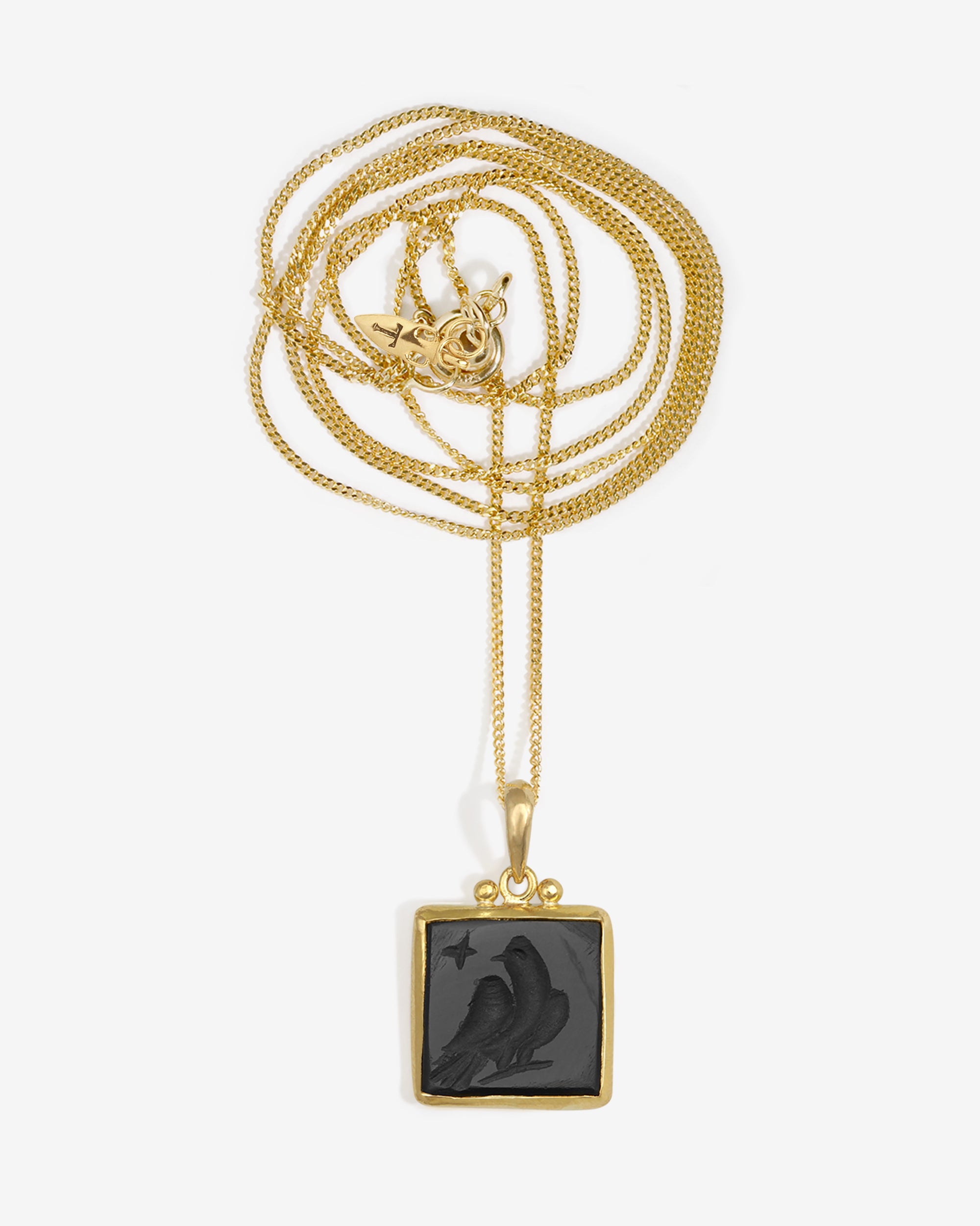 Anu Eagle Necklace Onyx Solid Gold