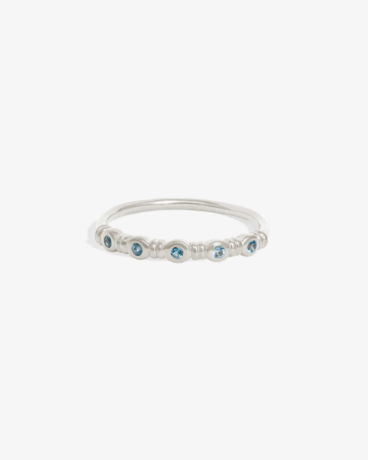 Aqua Ring Silver set with topaz