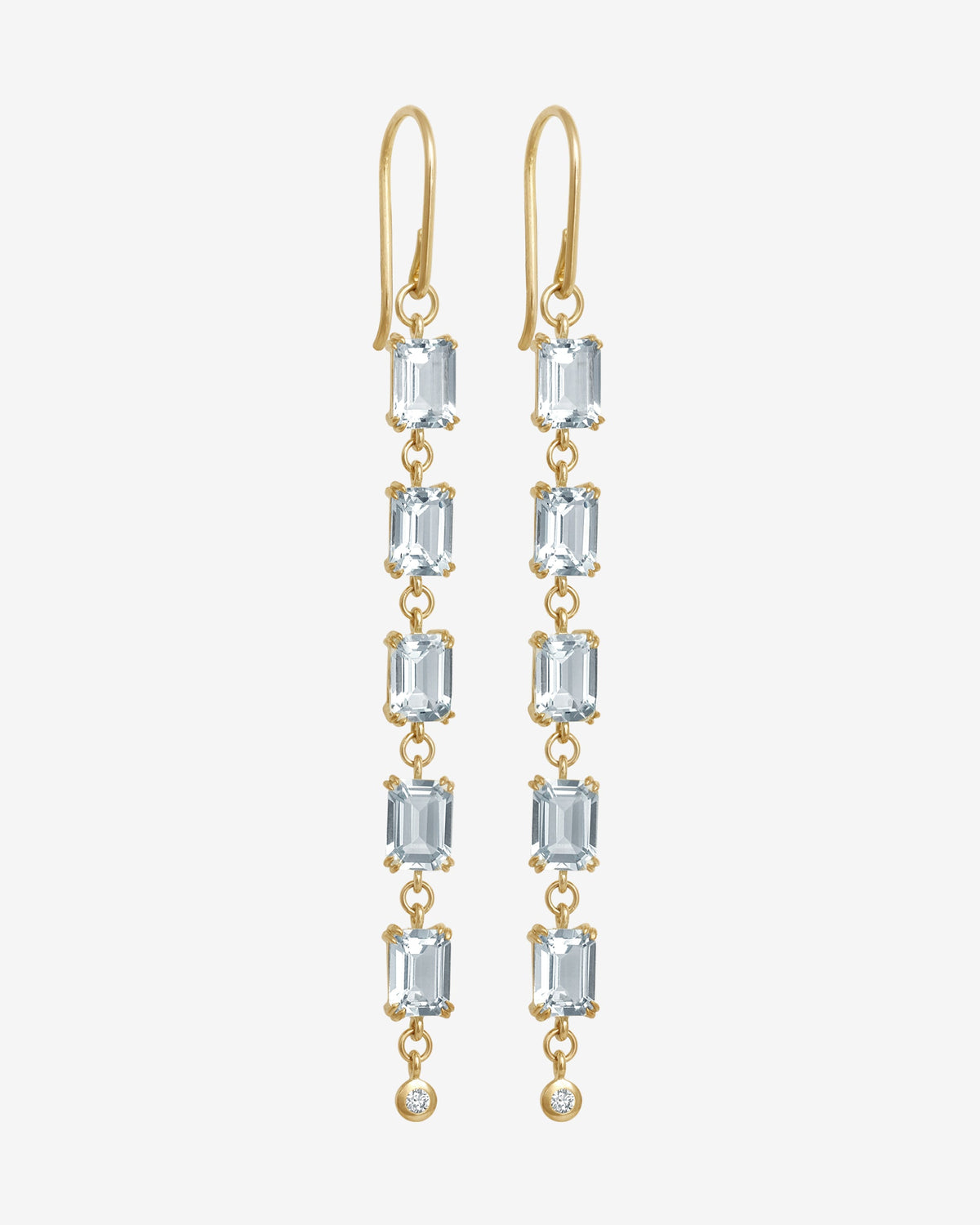 Aria Aquamarine Earrings Solid Gold set with aquamarine and diamond