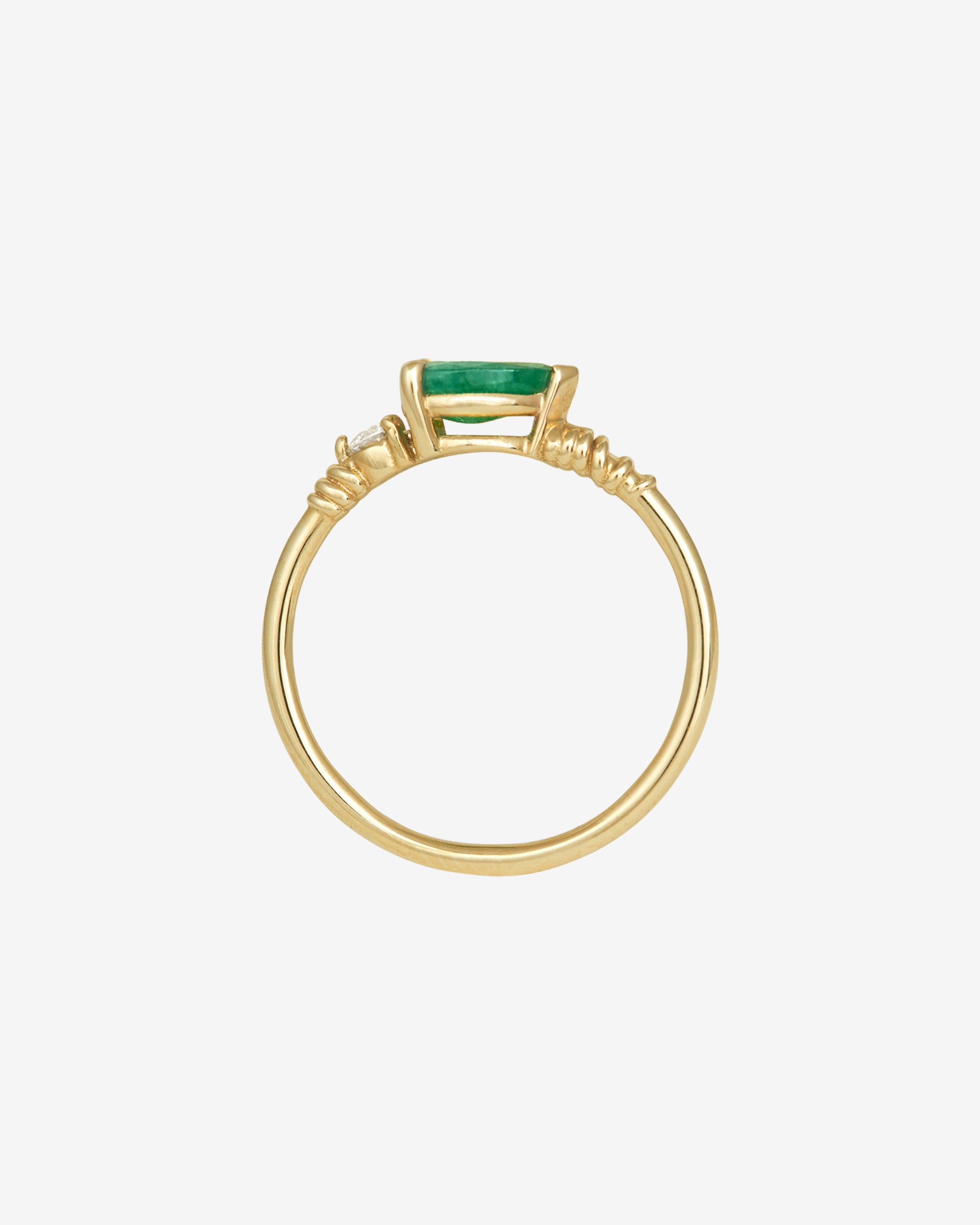 Ariel Ring Emerald Diamond Solid Gold