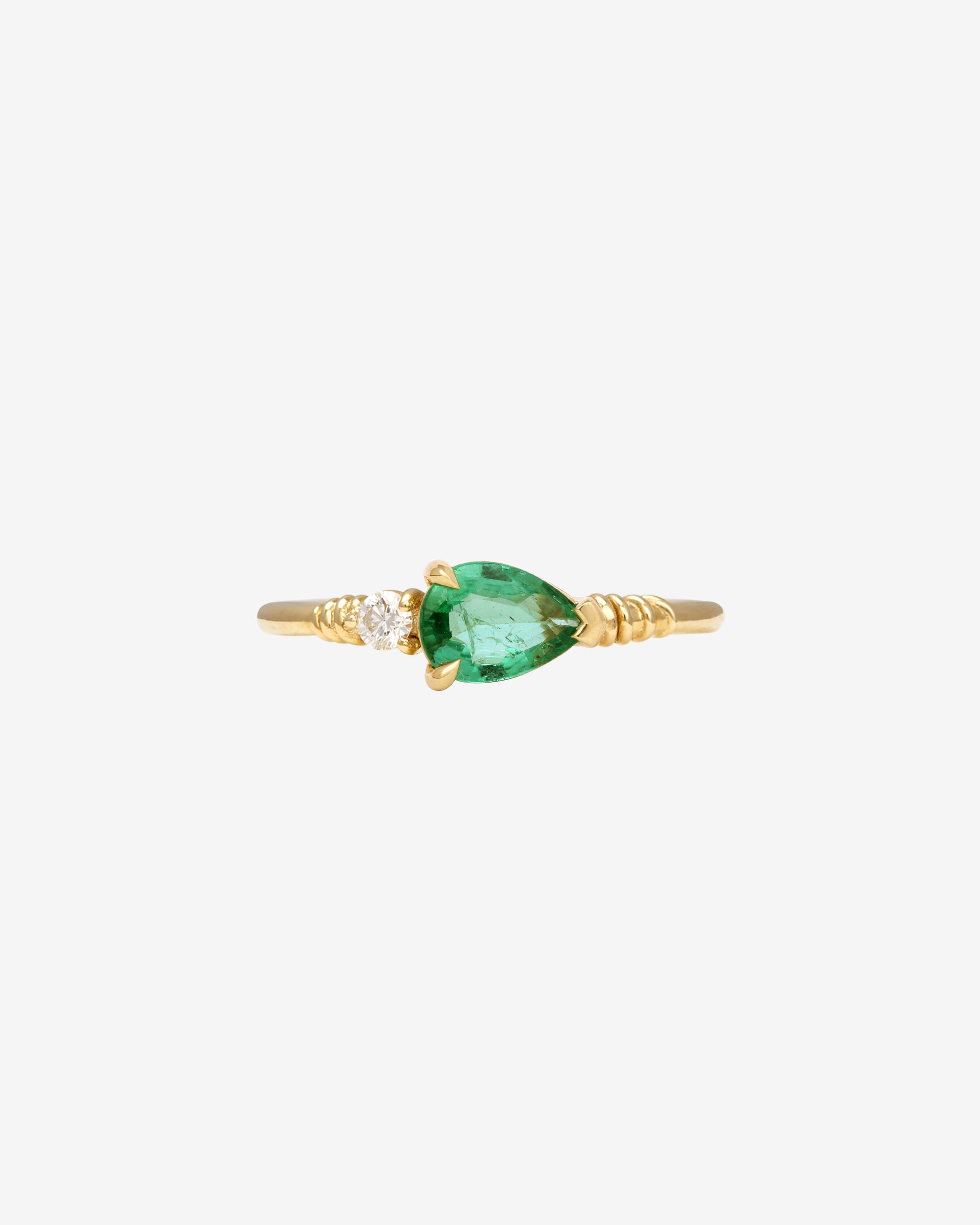 Ariel Ring Emerald Diamond Solid Gold