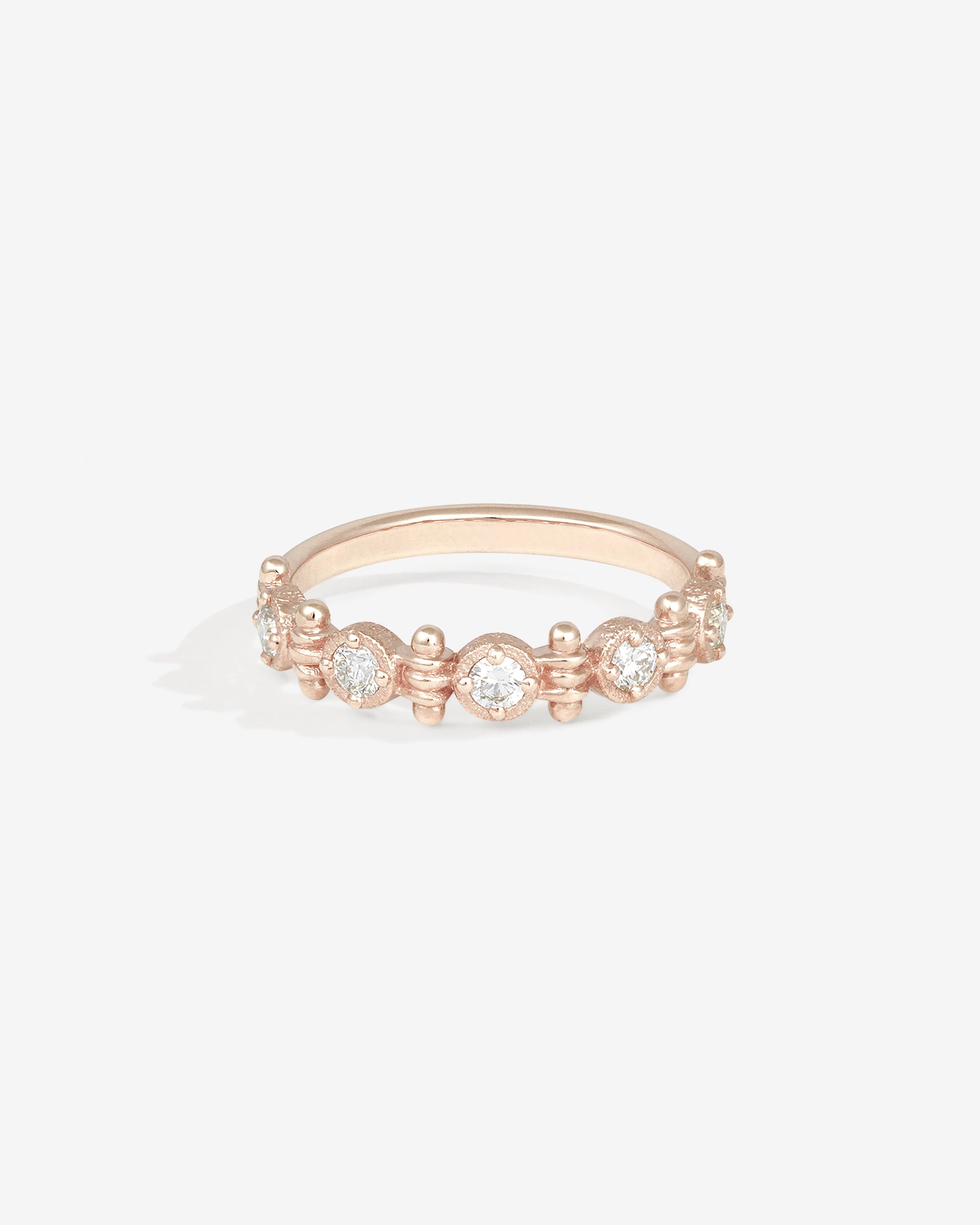 Asteria Half Eternity Ring Diamond Rose Gold