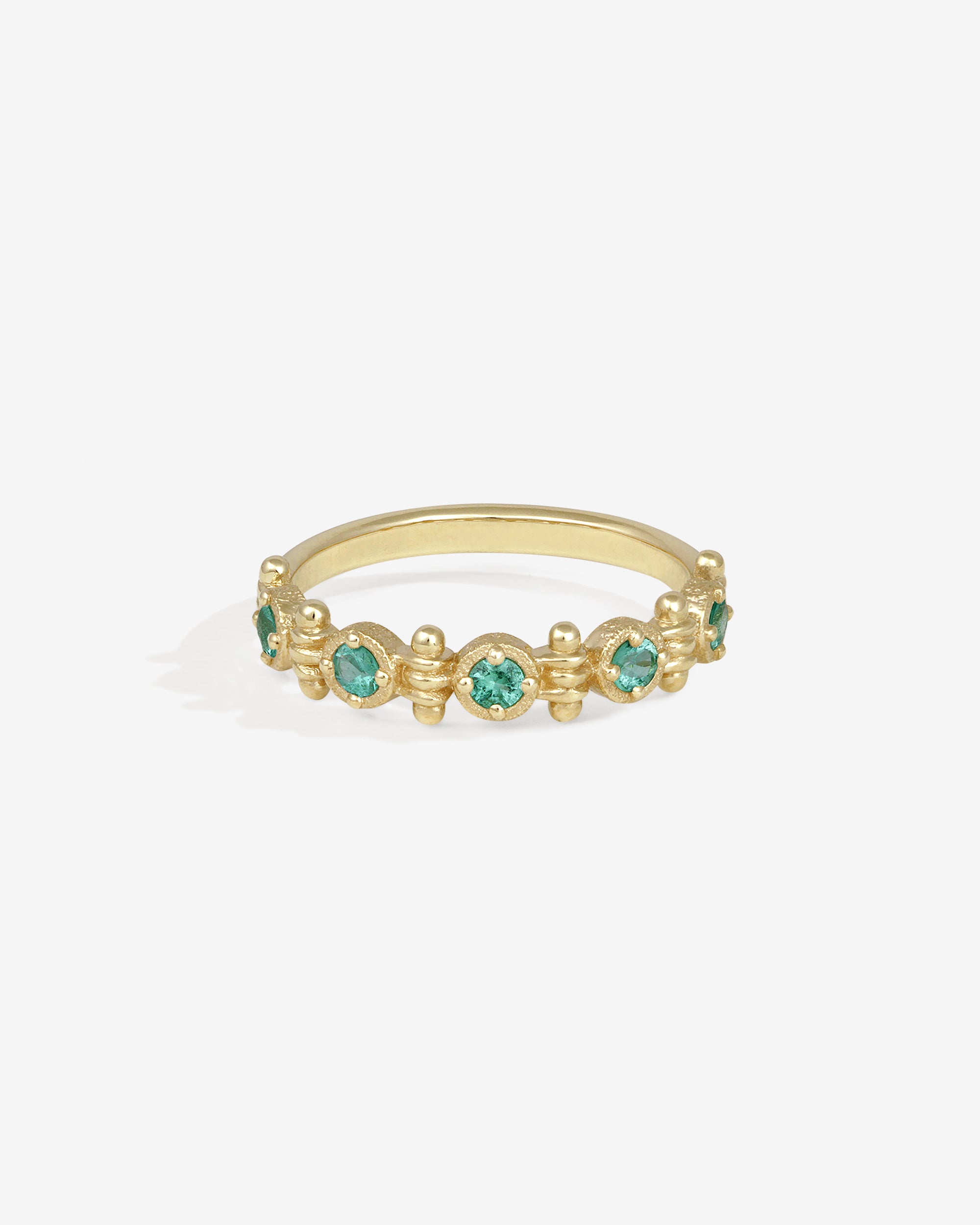Asteria Half Eternity Ring Emerald Solid Gold