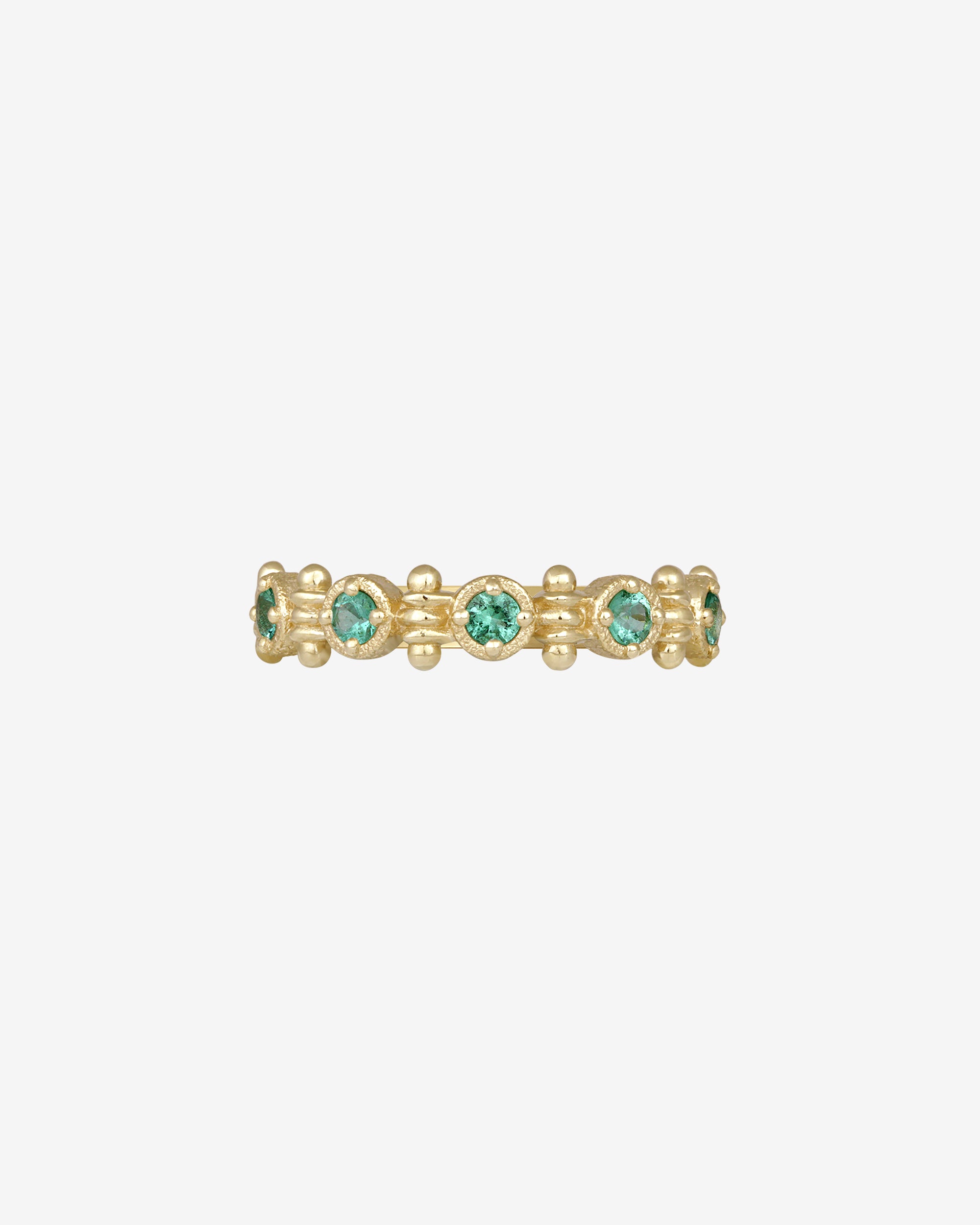 Asteria Half Eternity Ring Emerald Solid Gold