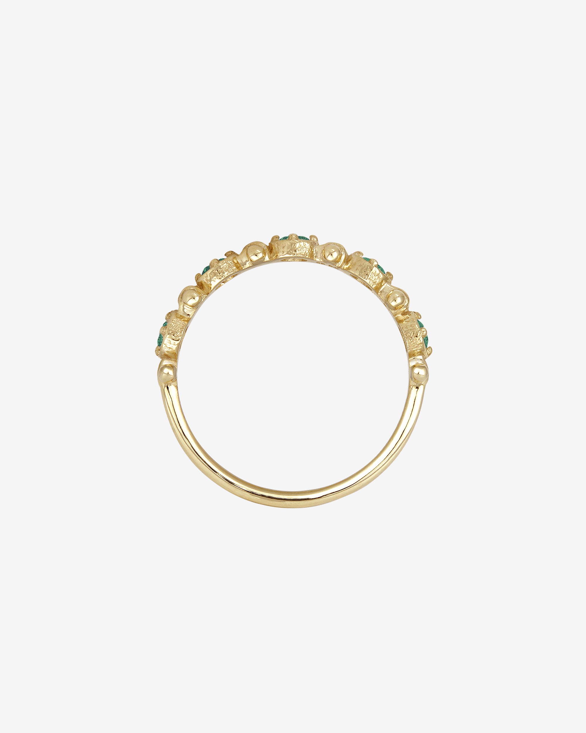 Asteria Half Eternity Ring Emerald Solid Gold