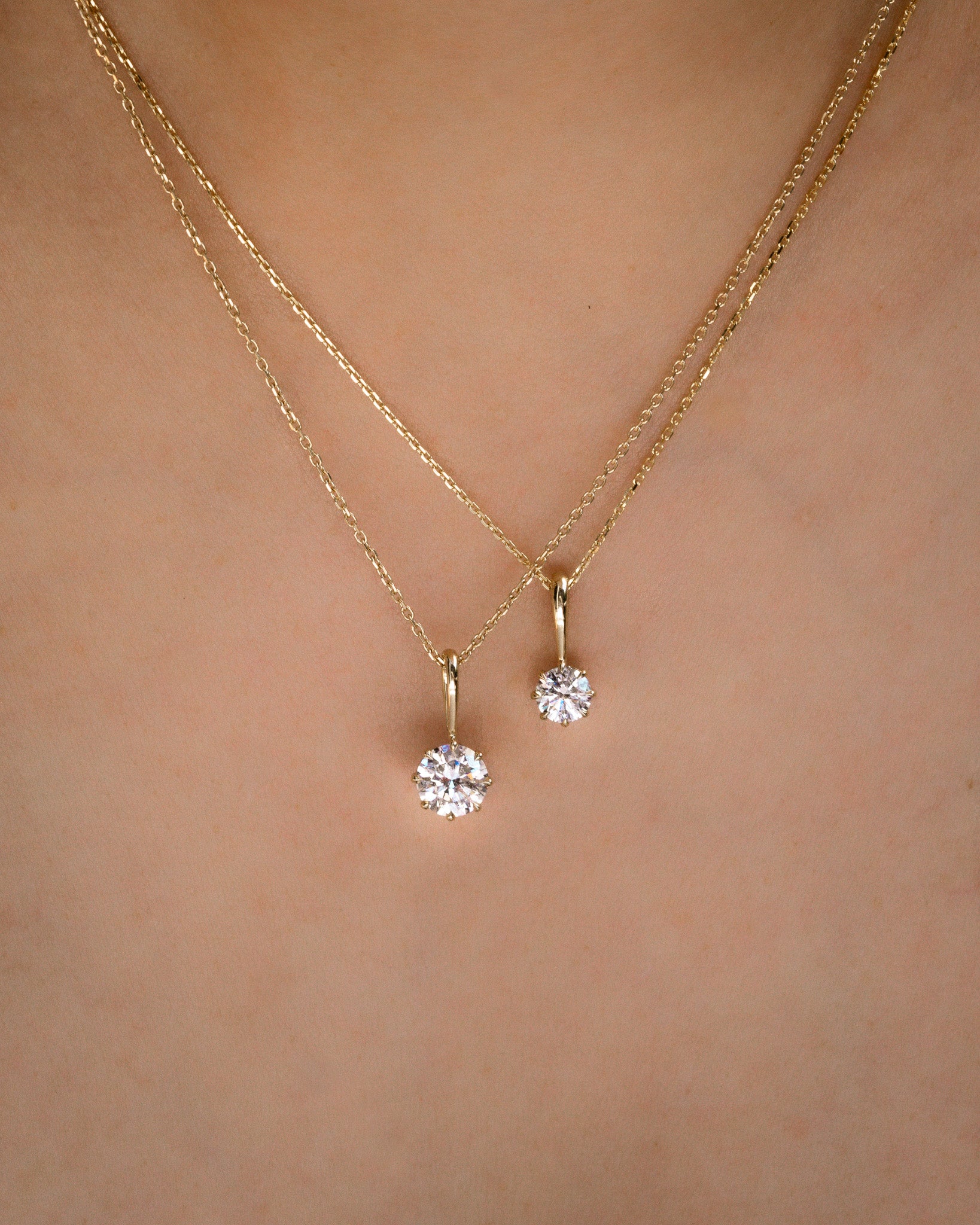 Astra Round Pendant 1ct Diamond Solid Gold