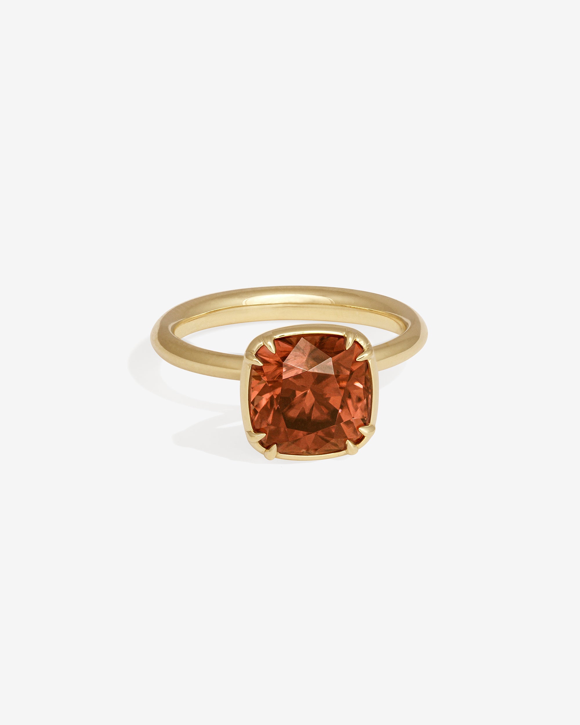 Azalea Cushion Ring 4.97ct Jacinth Zircon Solid Gold