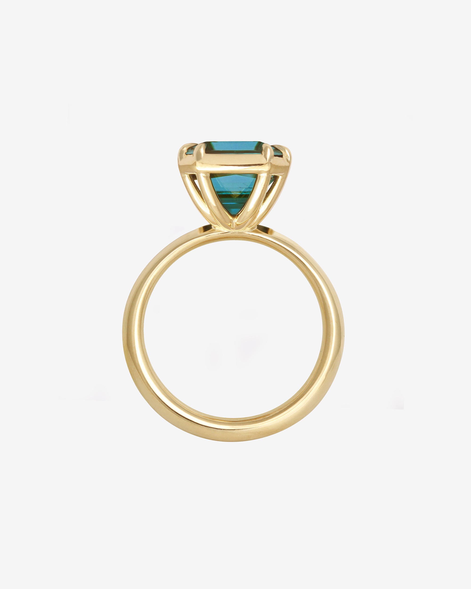 Azalea 3.18ct Teal Tourmaline Ring Solid Gold