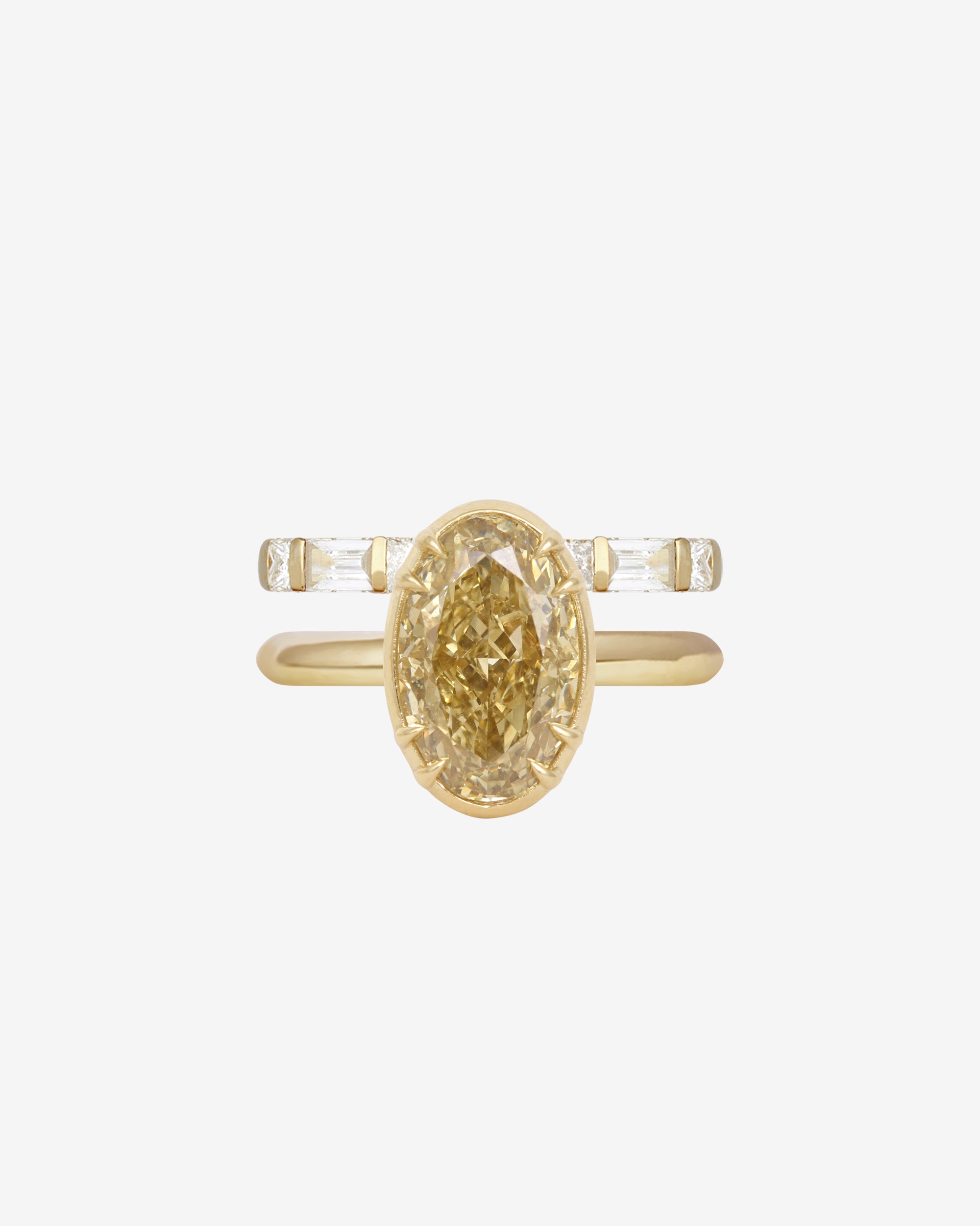 Azalea Ring 3ct Oval Cut Champagne Diamond Solid Gold